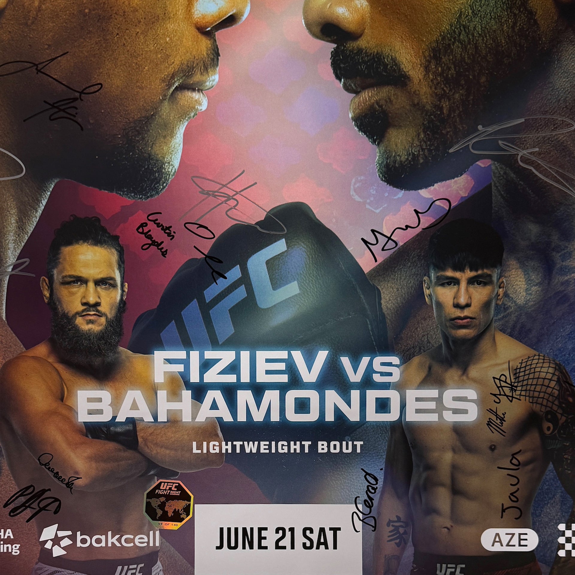 UFC Fight Night: Hill vs Rountree Jr Autographed Event Poster