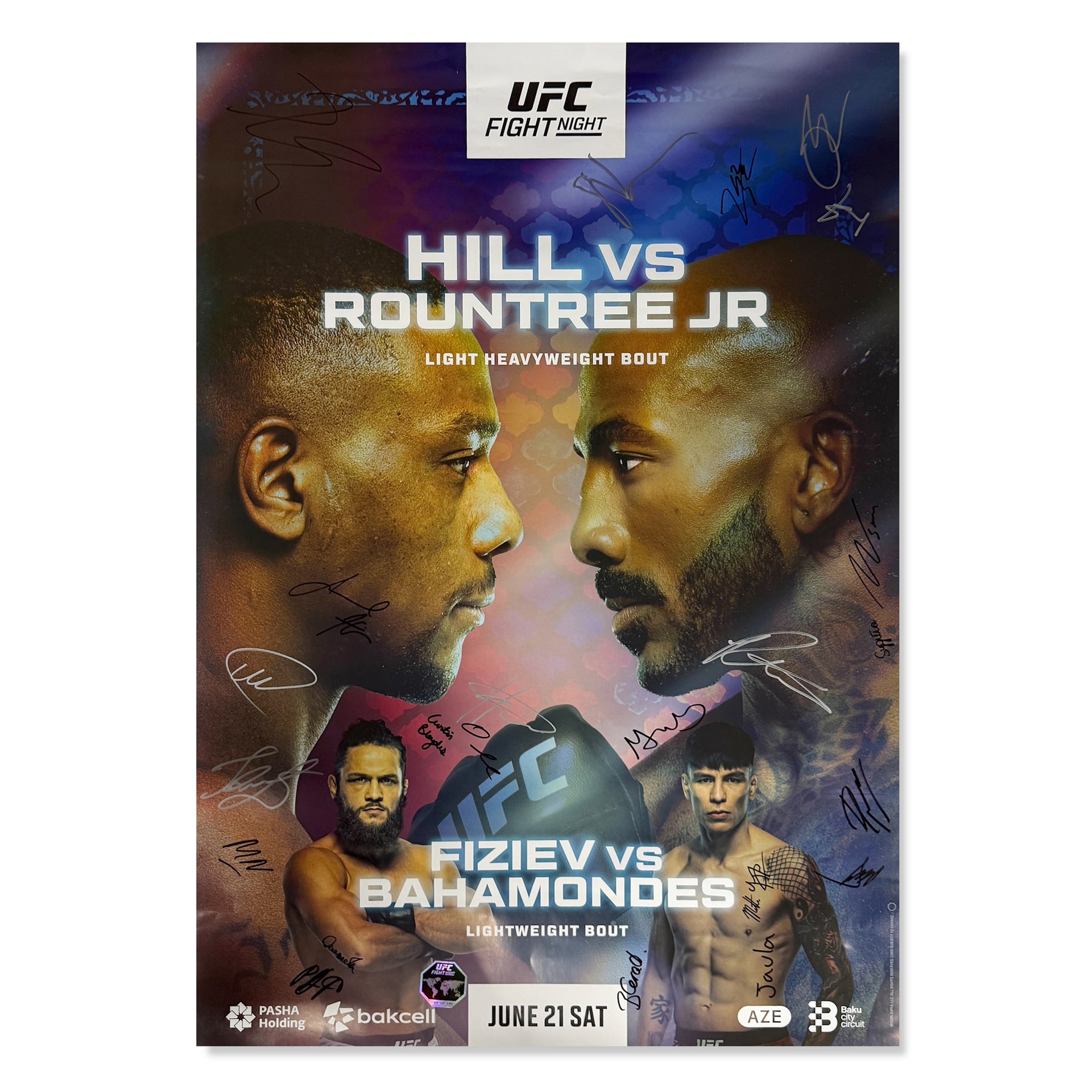 UFC Fight Night: Hill vs Rountree Jr Autographed Event Poster