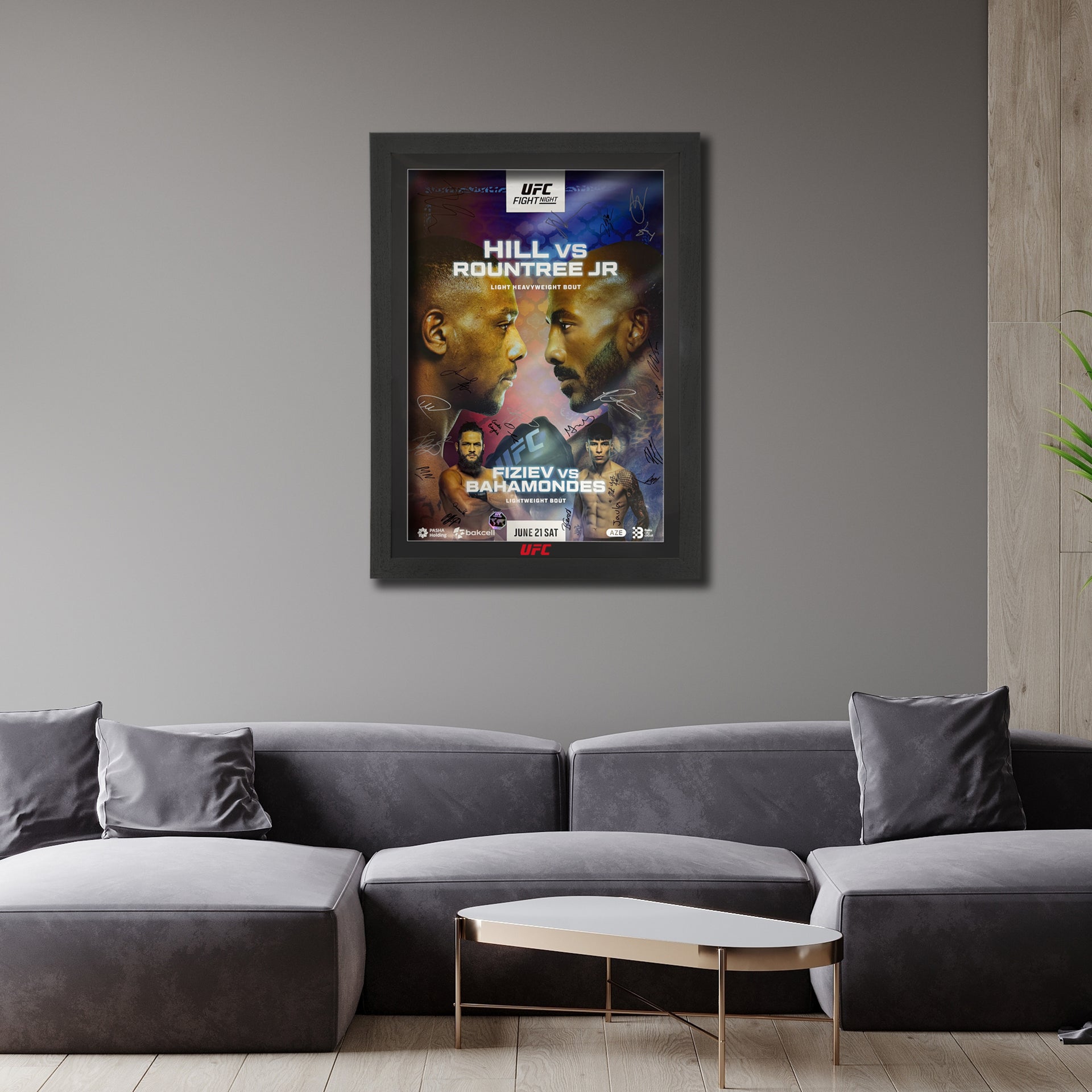 UFC Fight Night: Hill vs Rountree Jr Autographed Event Poster