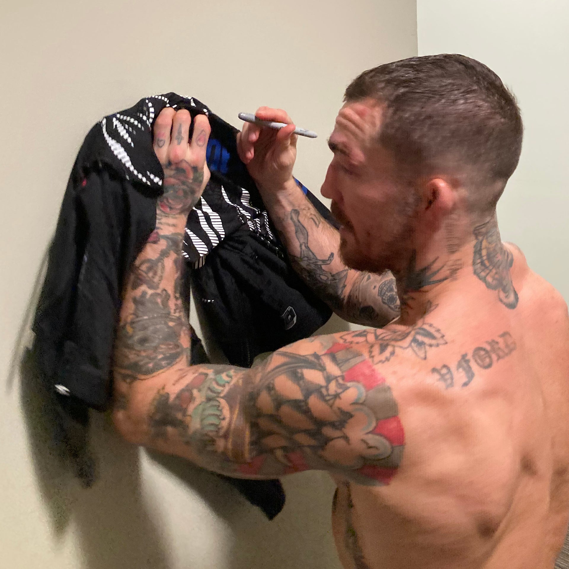 Austin Vanderford Signed 1-of-1 Fight Worn Hoodie UFC 320: Ankalaev vs Pereira 2