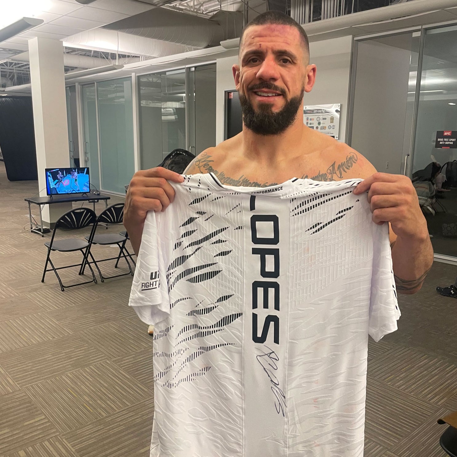 Bruno Lopes Signed 1-of-1 Fight Issued Jersey UFC Fight Night: Dern vs Ribas