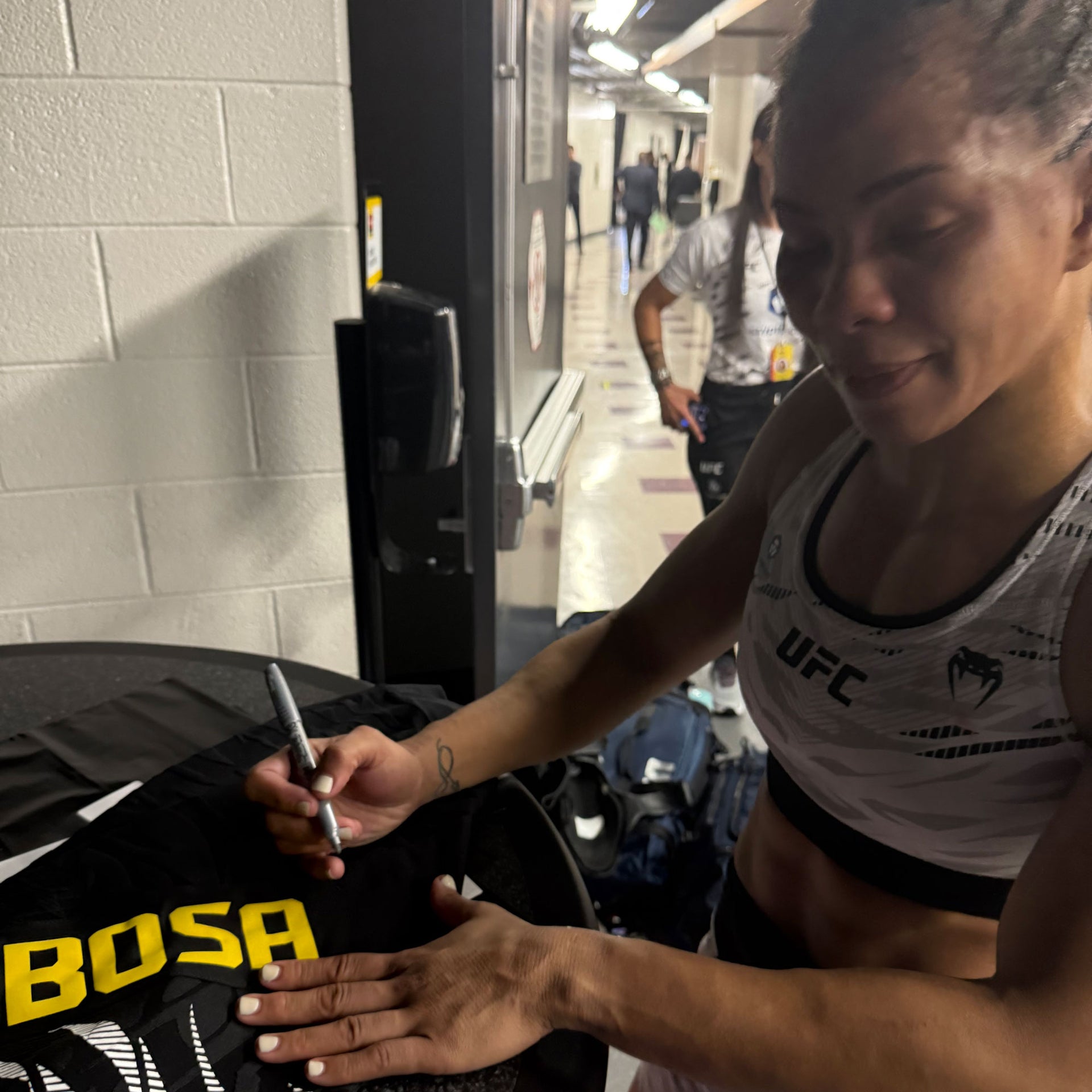 Dione Barboza Signed 1-of-1 Fight Worn Hoodie UFC 319: Du Plessis vs Chimaev