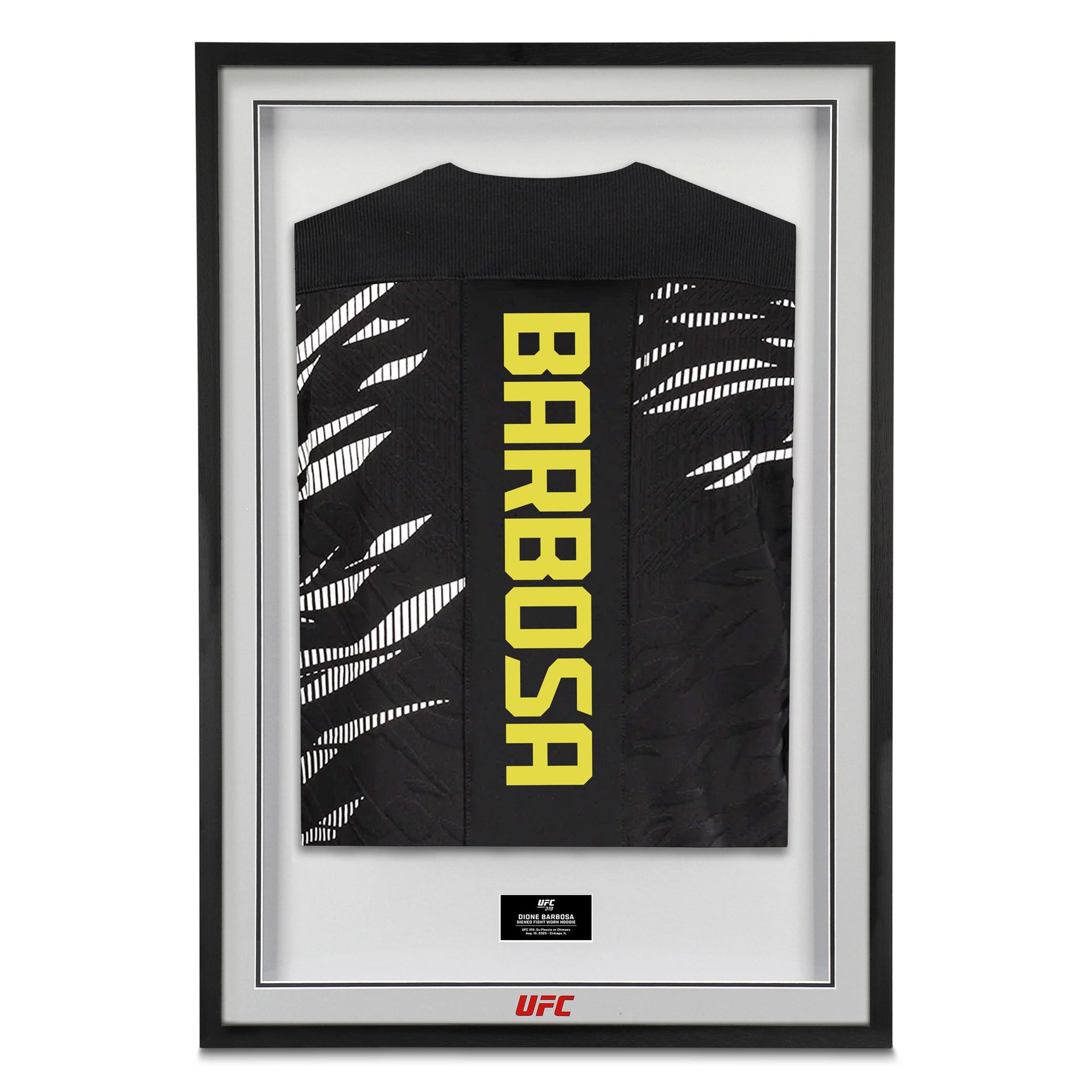 Dione Barboza Signed 1-of-1 Fight Worn Hoodie UFC 319: Du Plessis vs Chimaev