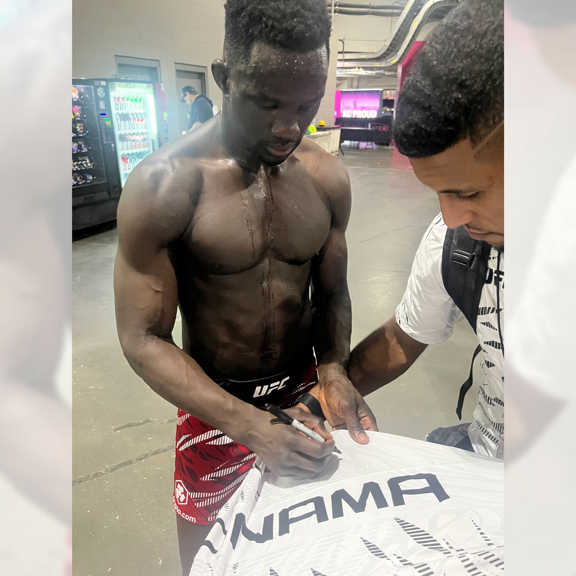 David Onama Signed 1-of-1 Fight Issued Jersey UFC Fight Night: Machado Garry vs Prates