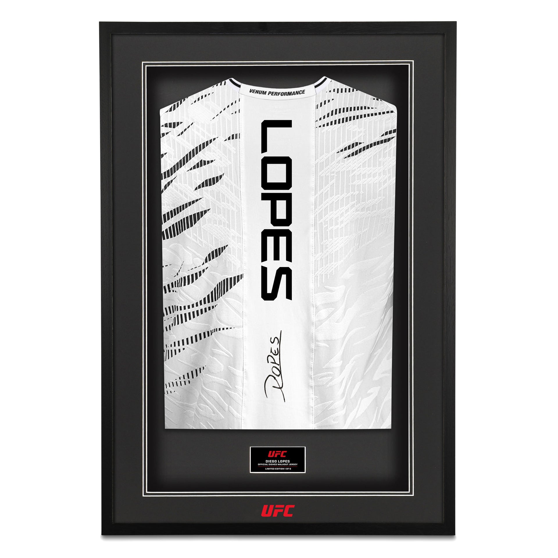 Diego Lopes Signed Adrenaline Venum White Fight Night Jersey