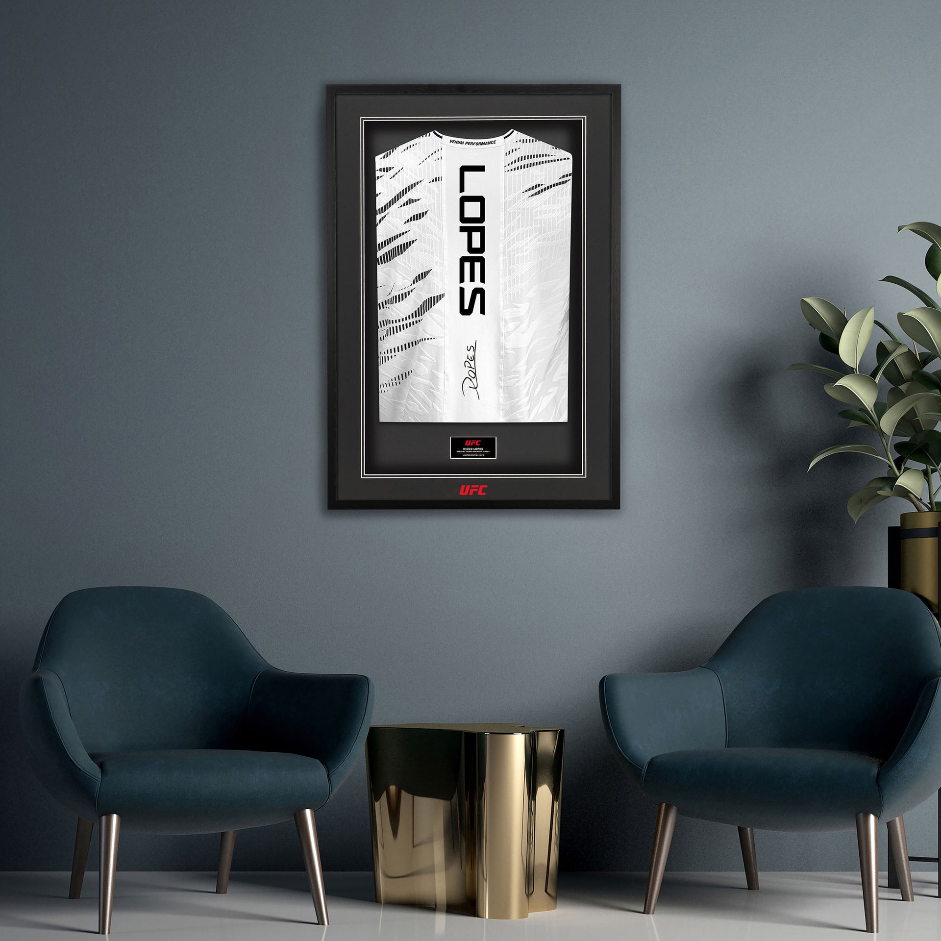 Diego Lopes Signed Adrenaline Venum White Fight Night Jersey