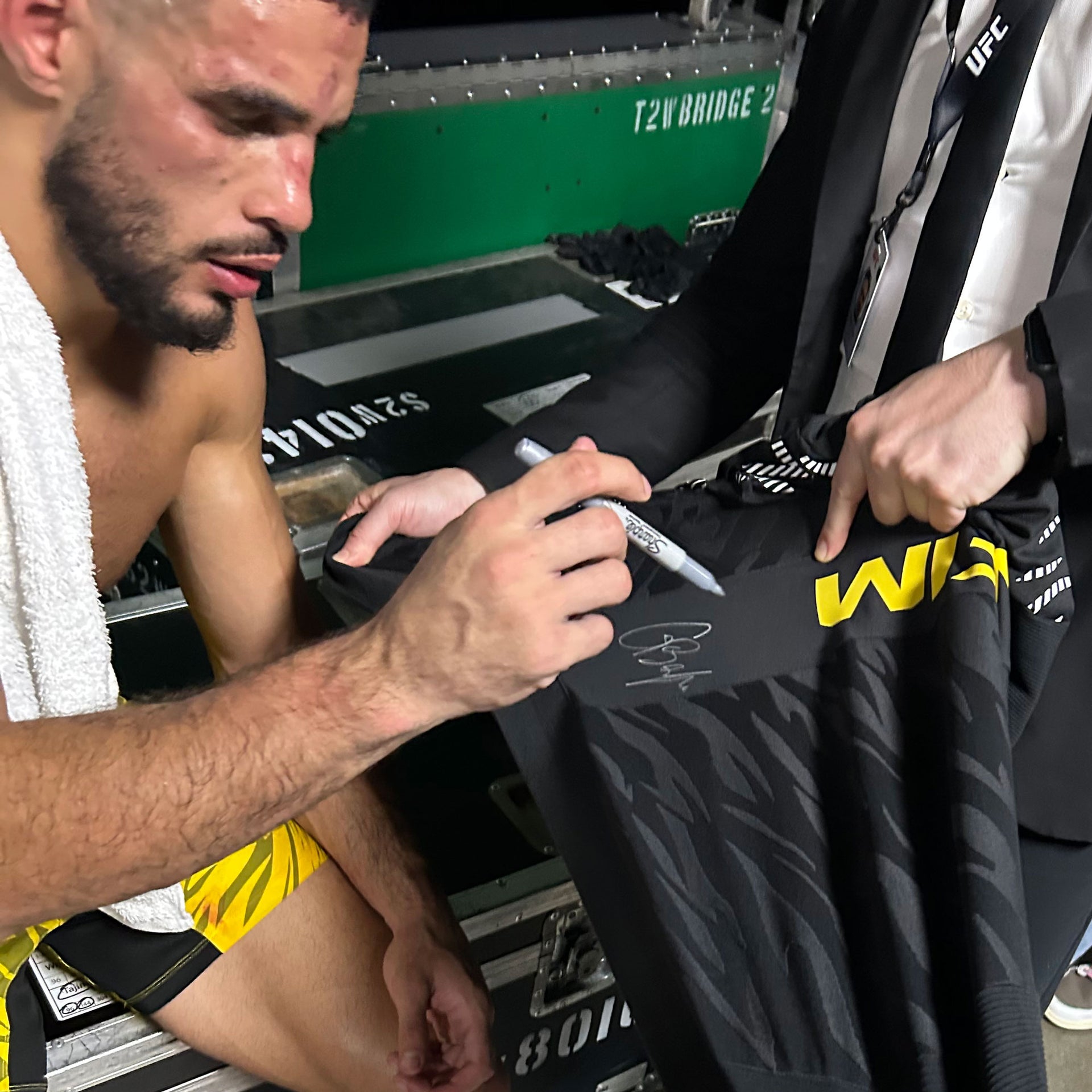 Gabriel Bonfim Signed 1-of-1 Fight Worn Hoodie UFC Fight Night: Lewis vs Teixeira