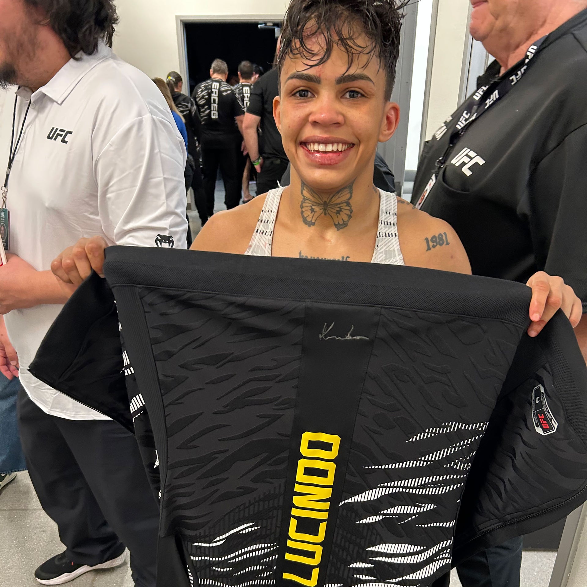 Iasmin Lucindo Signed 1-of-1 Fight Worn Hoodie UFC Fight Night: Dolidze vs Hernandez