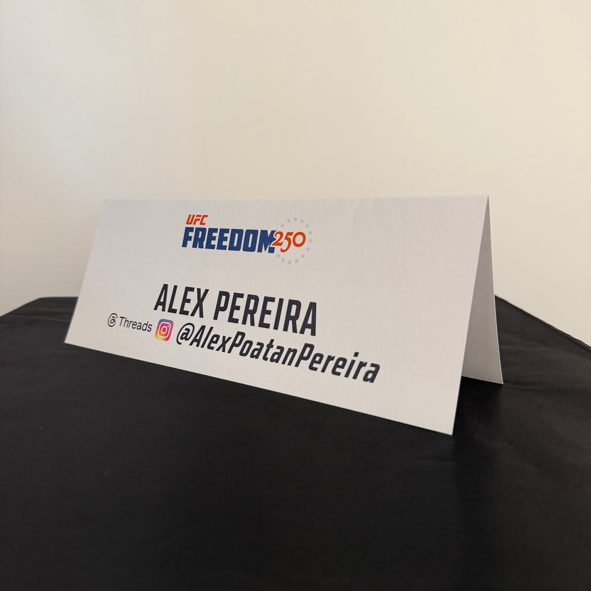 Alex Pereira Press Conference Name Card UFC Freedom 250: Topuria