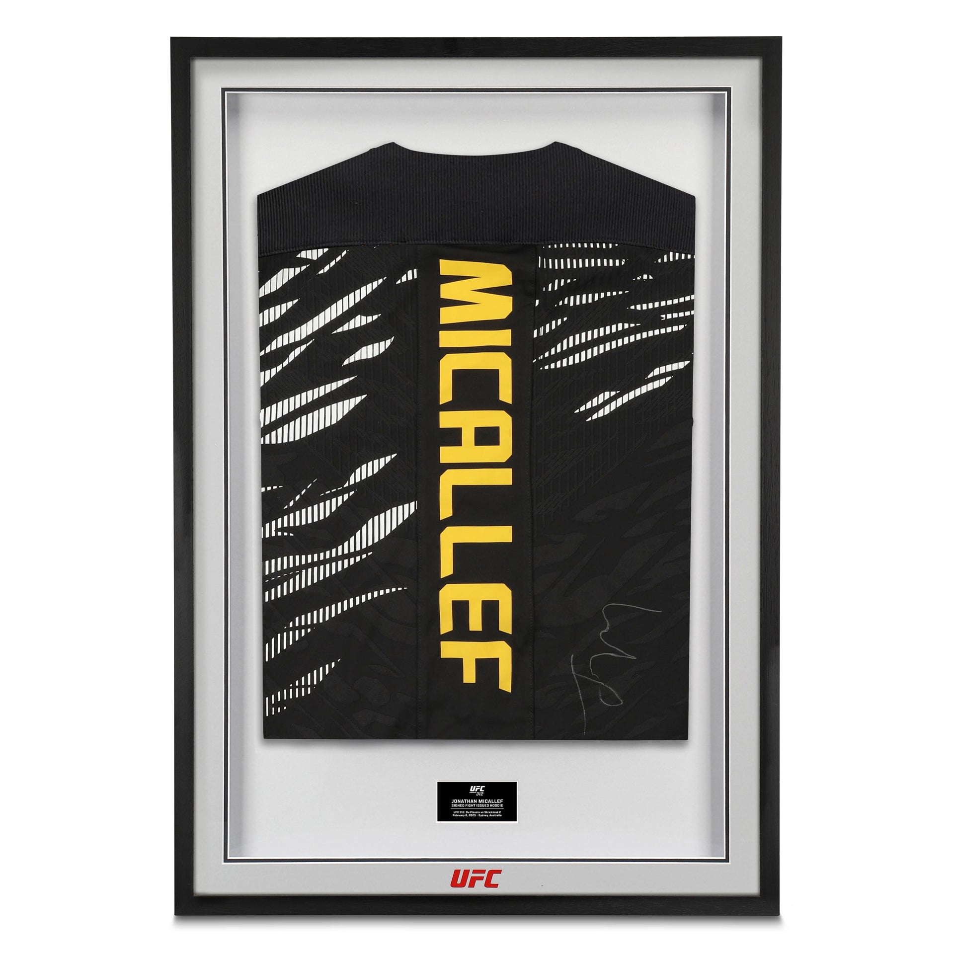 Jonathon Micallef 1-of-1 Signed Fight Issued Hoodie UFC 312: Du Plessis vs Strickland