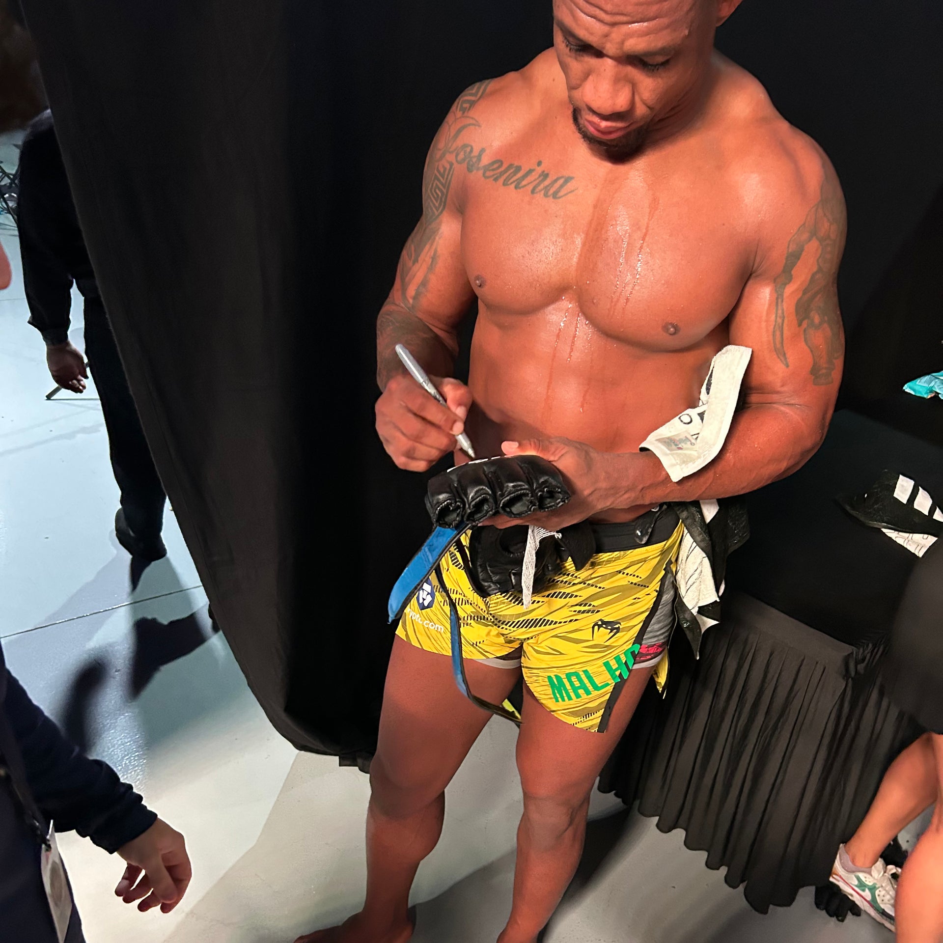 Jailton Almeida Signed 1-of-1 Fight Worn Gloves UFC 321: Aspinall vs Gane