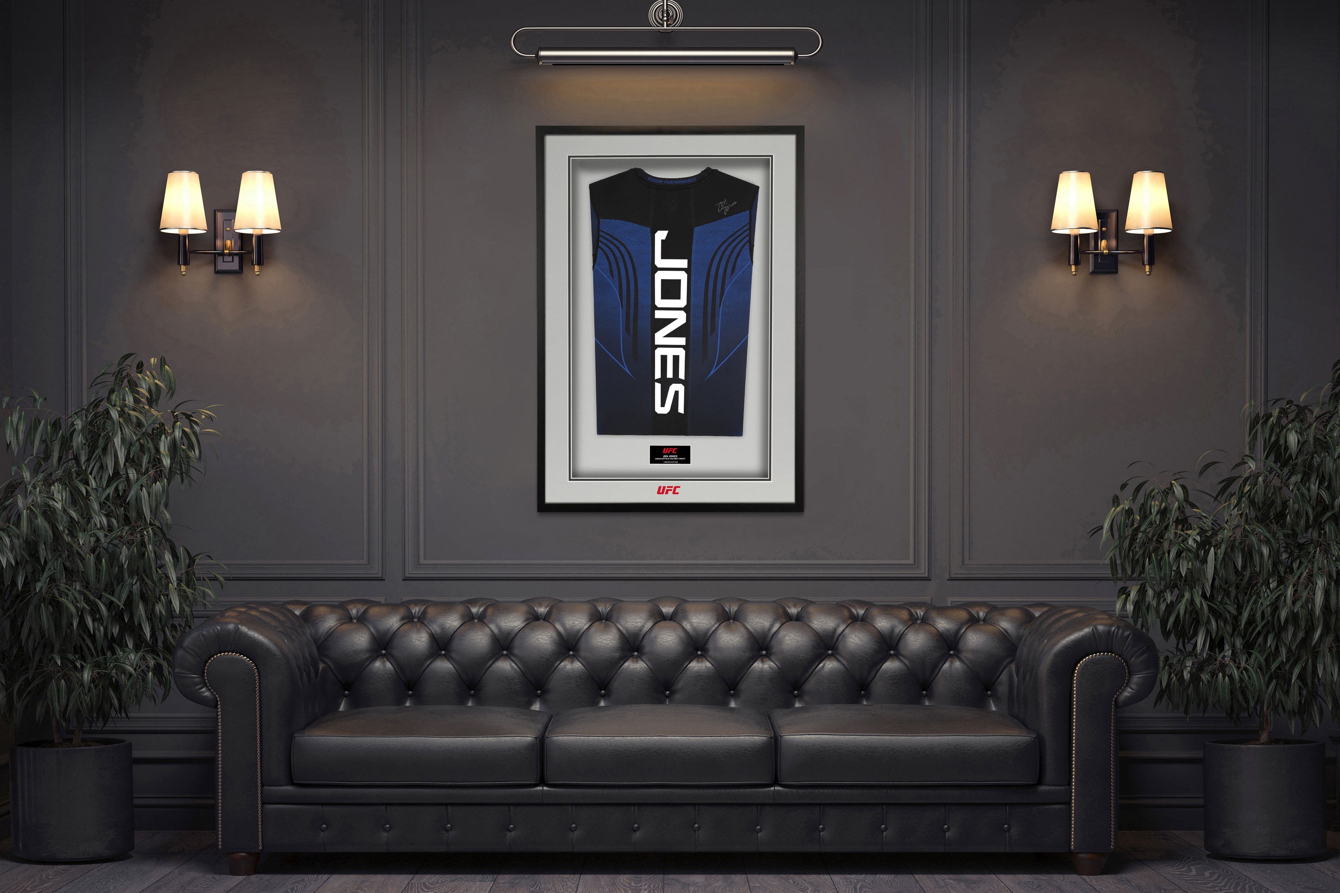 Jon Jones Limited Edition Signed Framed UFC Midnight Jersey