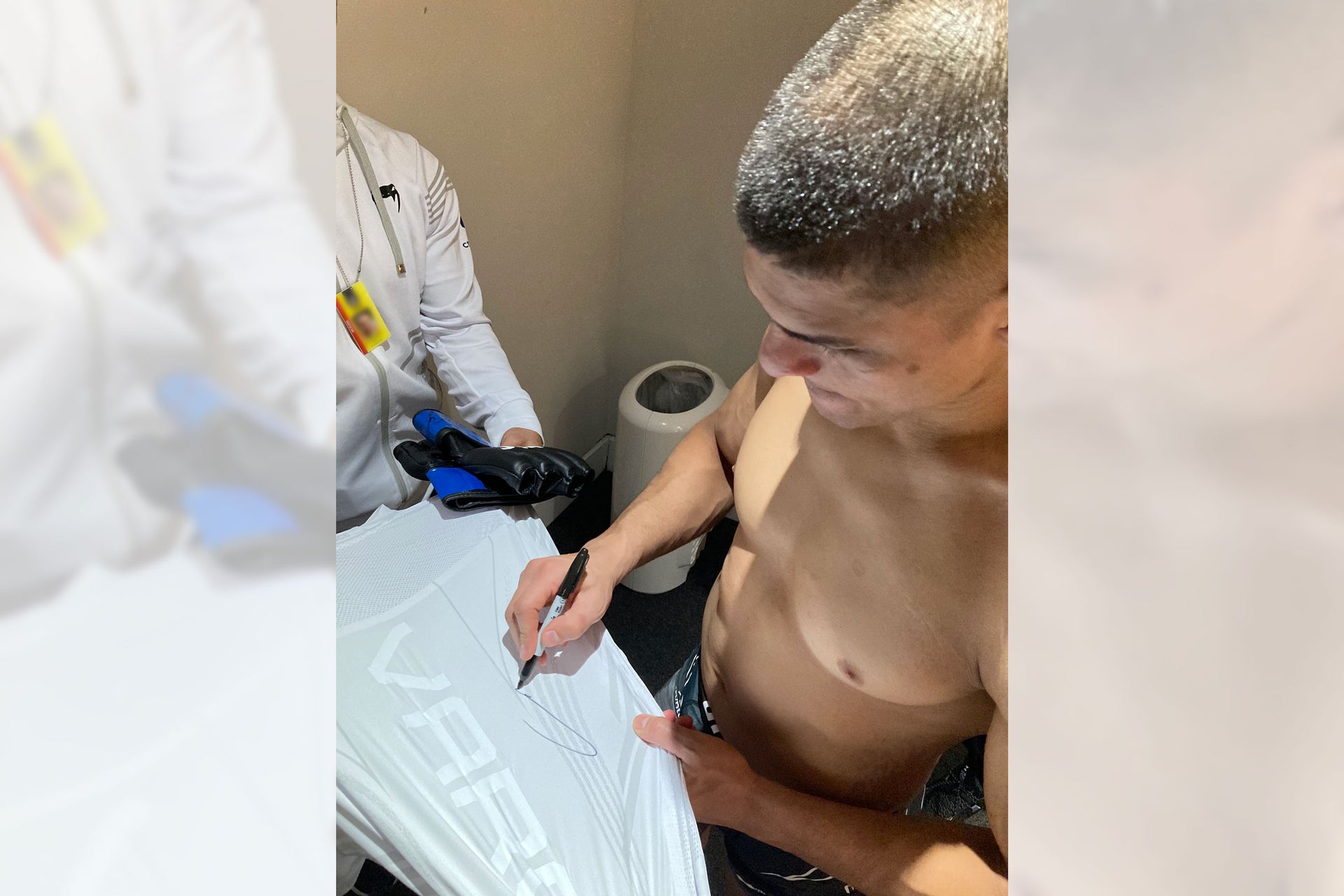 Framed Rodrigo Vargas Signed 1-of-1 Fight Issued Jersey UFC Fight Night: Volkov vs Aspinall