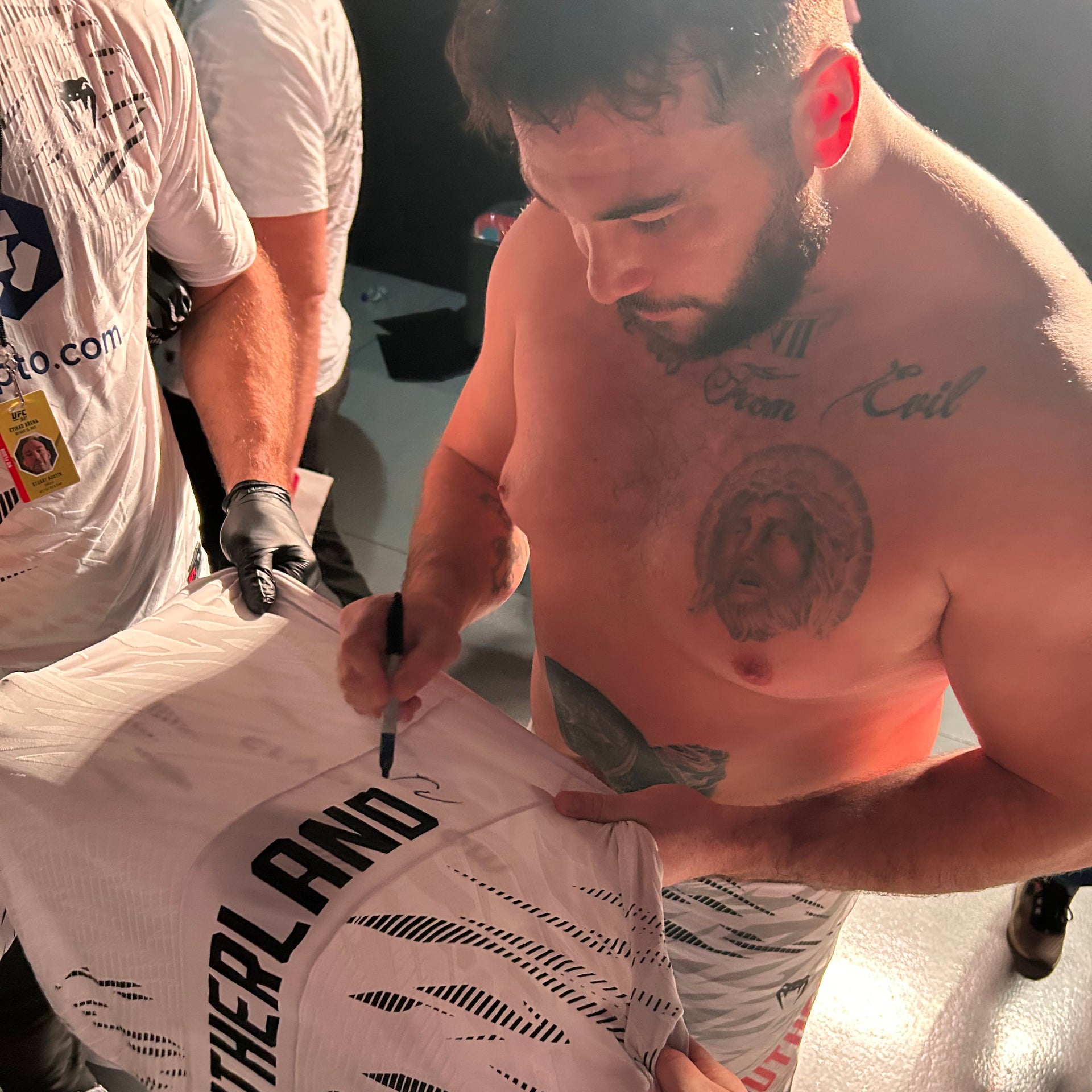 Louie Sutherland Signed 1-of-1 Fight Worn Jersey UFC 321: Aspinall vs Gane