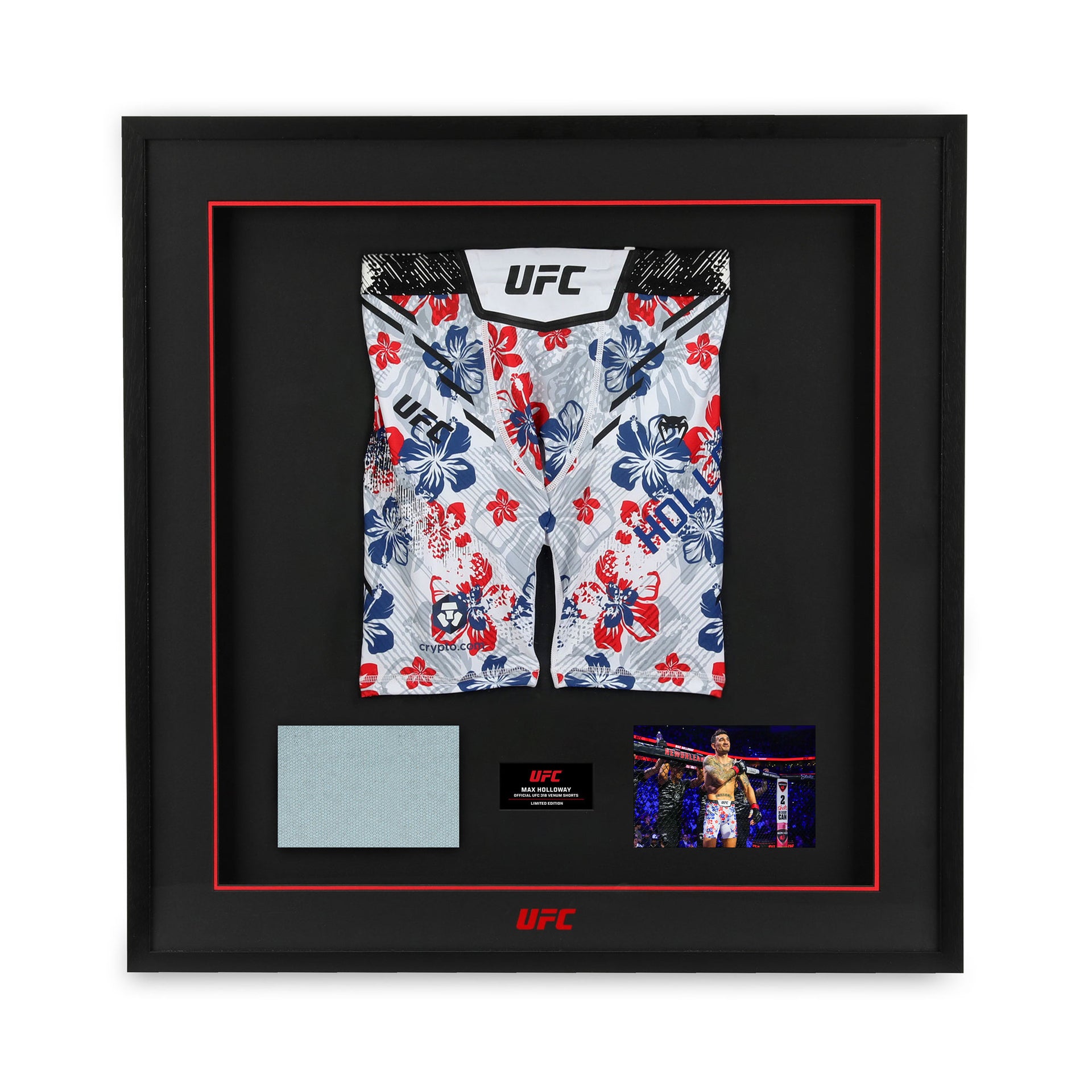 Max Holloway Limited Edition UFC 318 Venum Shorts & Canvas Display