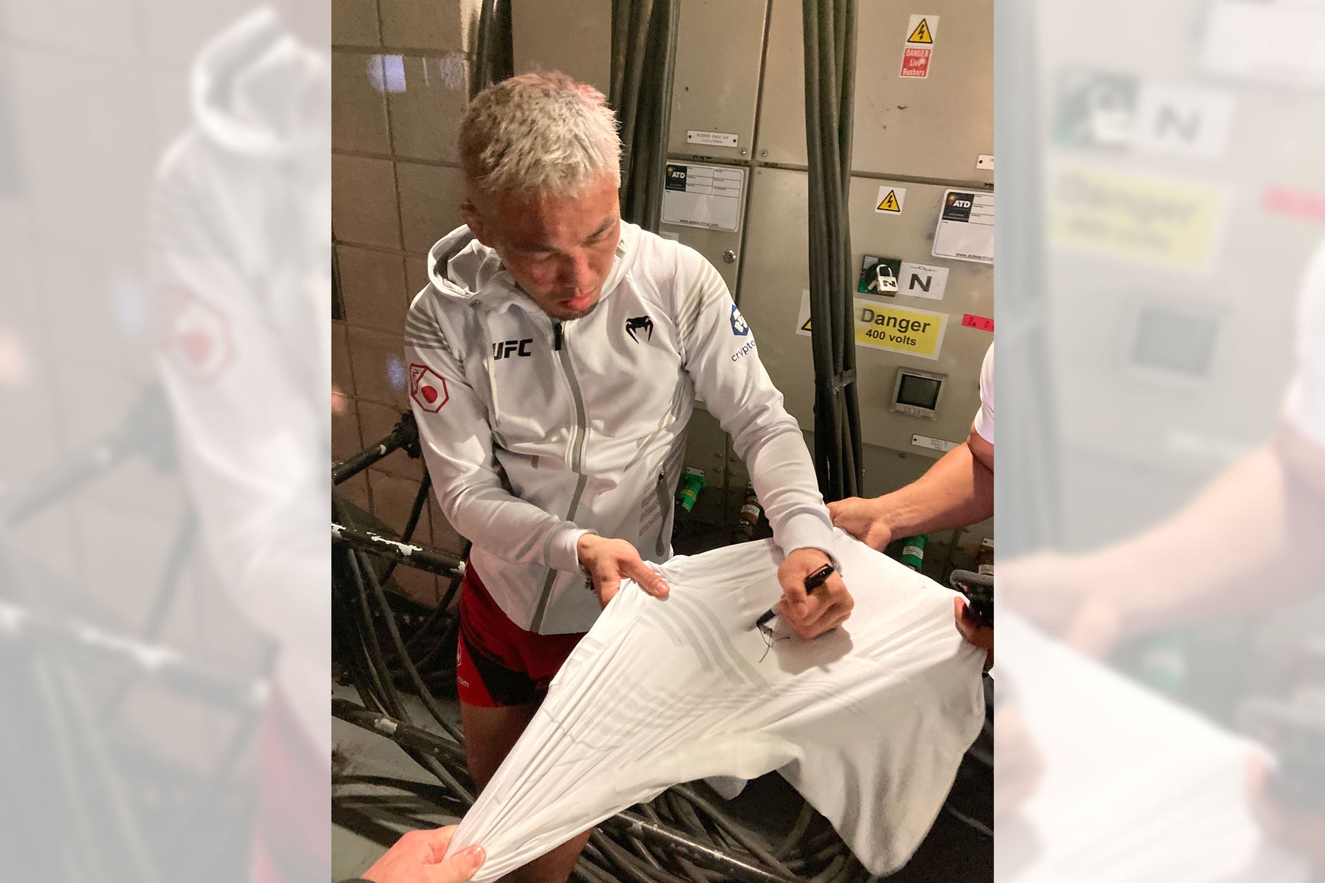 Framed Takashi Sato Signed 1-of-1 Fight Issued Jersey UFC Fight Night: Volkov vs Aspinall