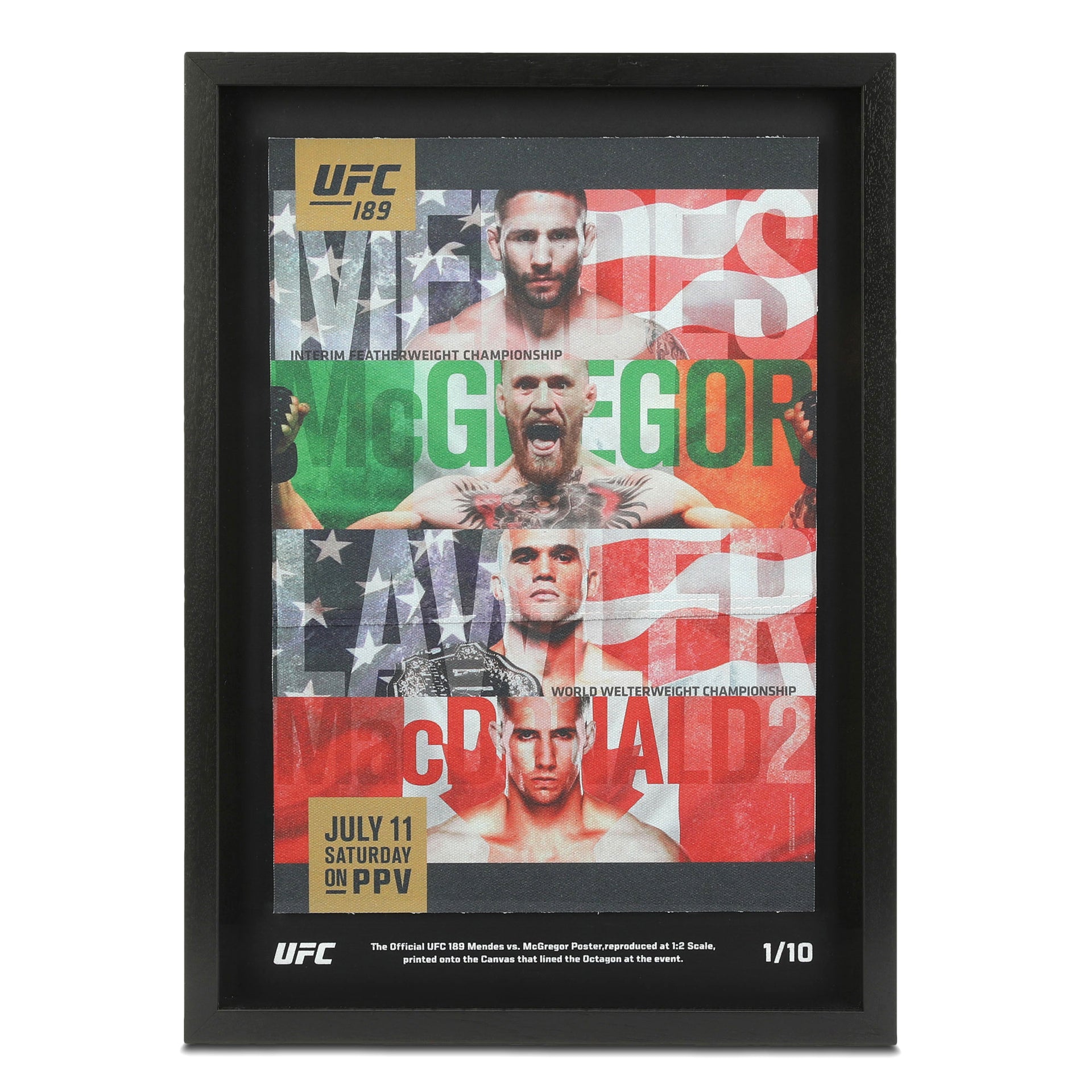 UFC 189: Mendes vs McGregor Limited Edition Canvas Poster