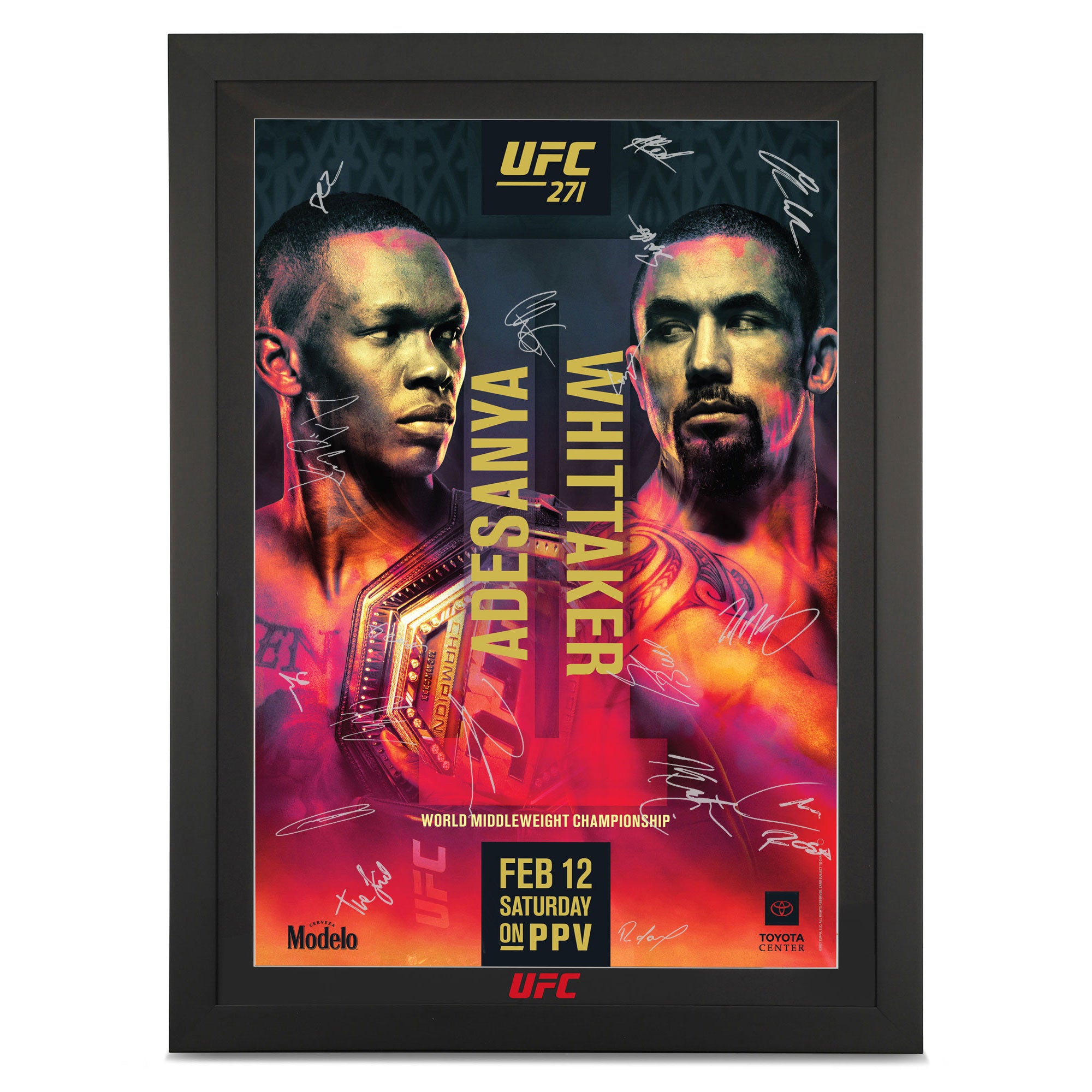 UFC 271: Adesanya vs Whittaker 2 Autographed Poster