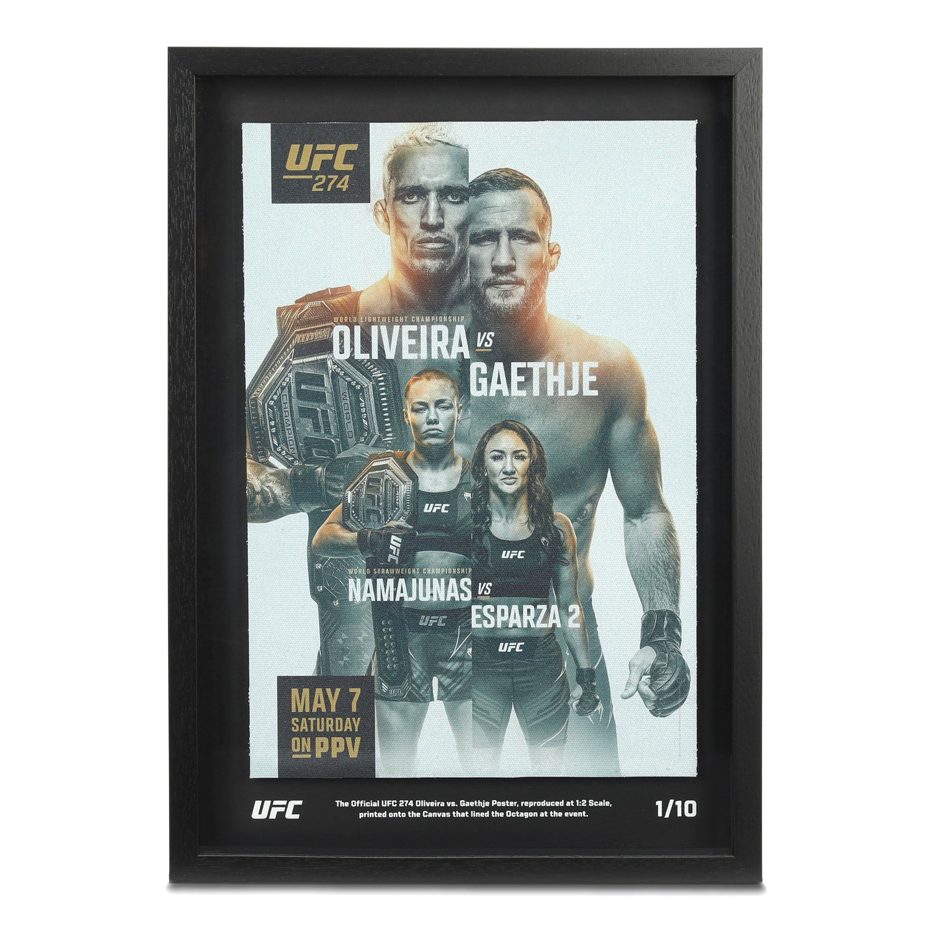 UFC 274: Oliveira vs Gaethje Limited Edition Canvas Poster