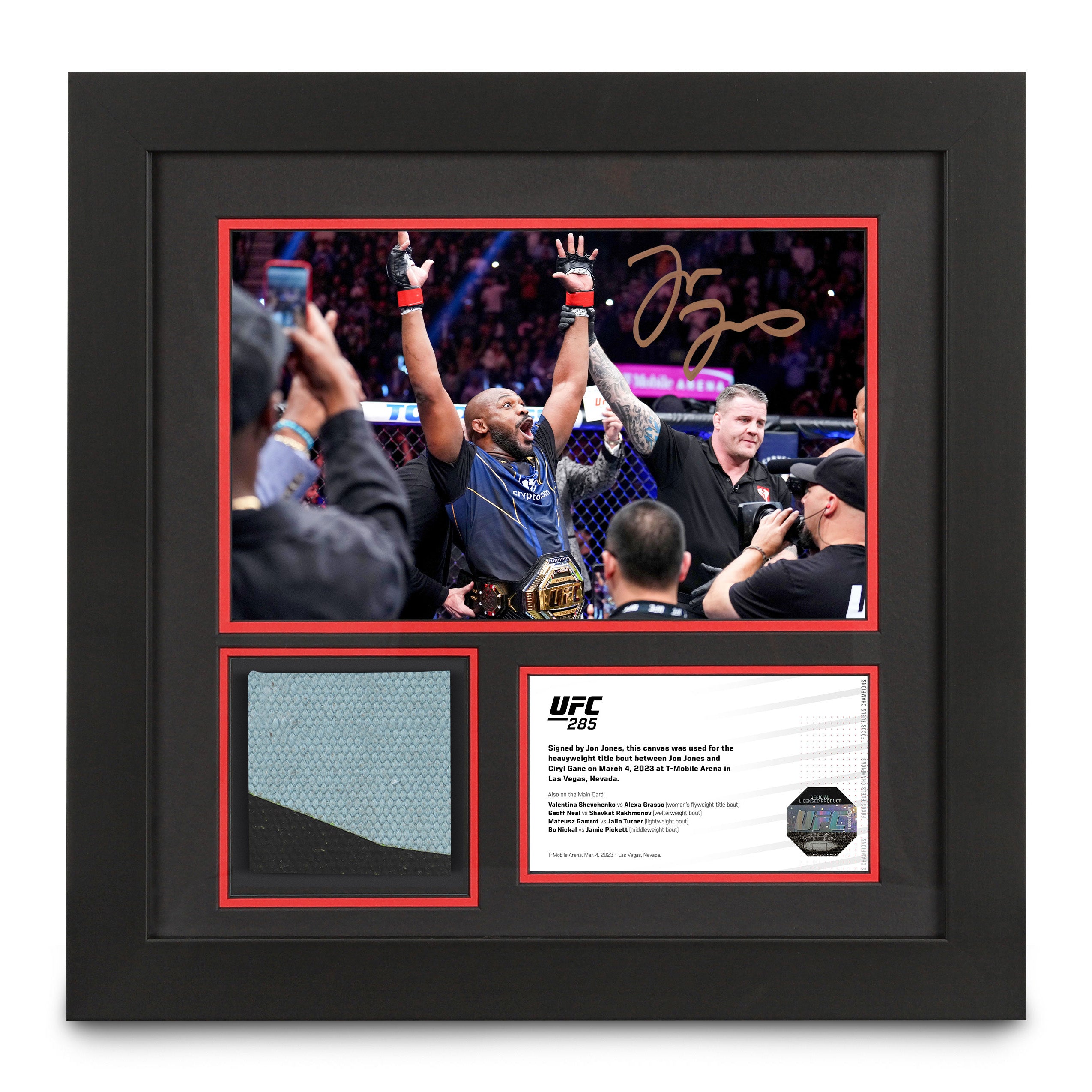 Jon Jones Canvas & Signed Photo Celebrating UFC 285: Jones vs Gane