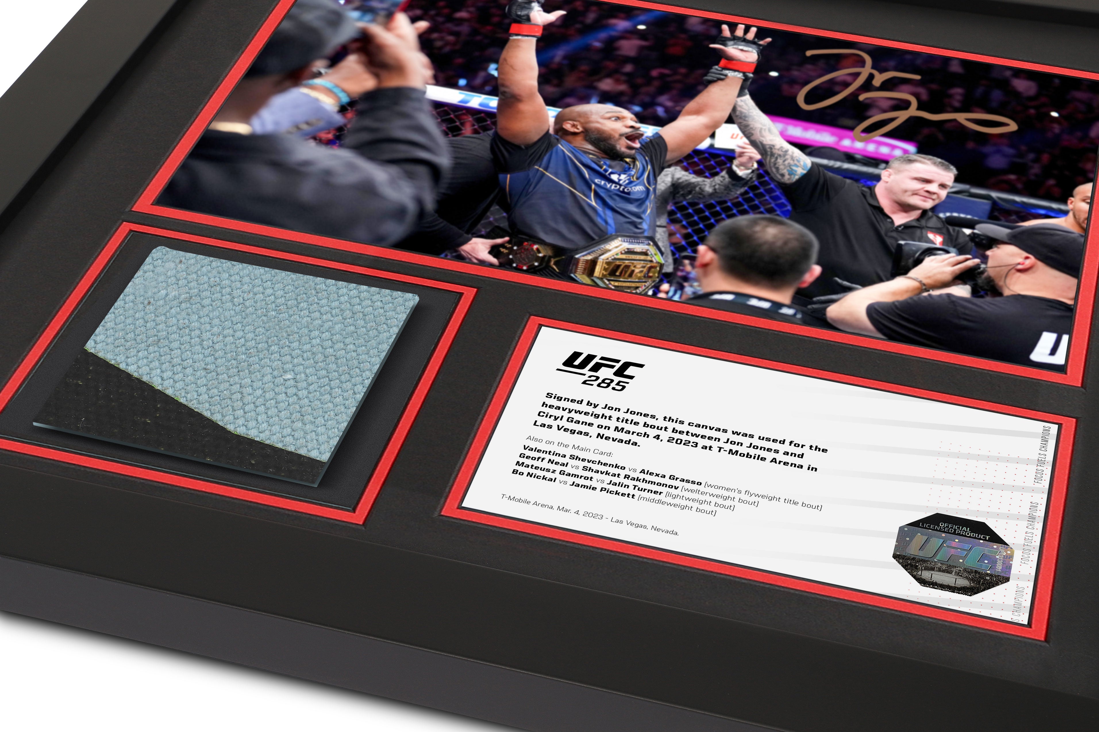 Jon Jones Canvas & Signed Photo Celebrating UFC 285: Jones vs Gane