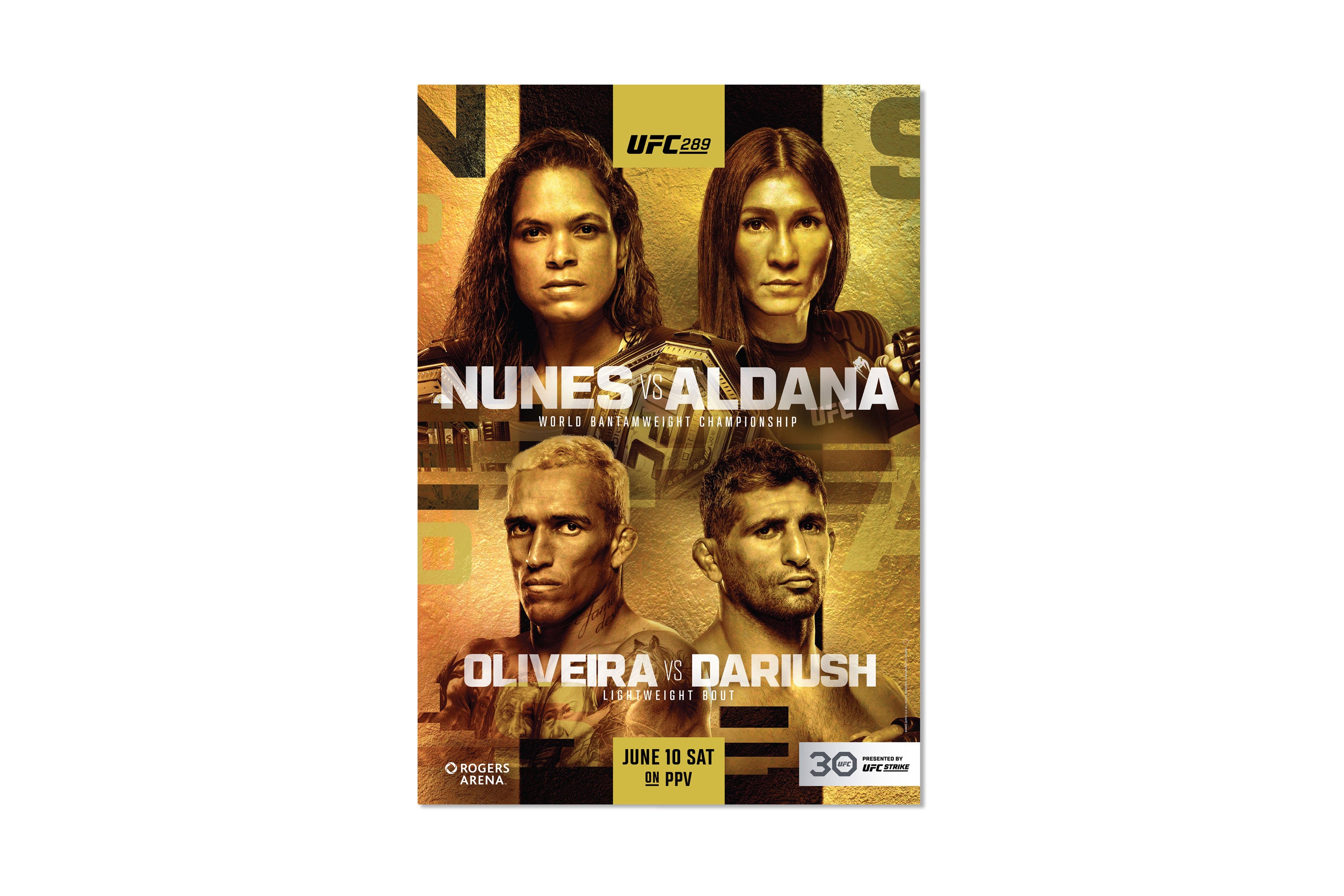 UFC 289: Nunes vs Aldana Autographed Event Poster - Framed