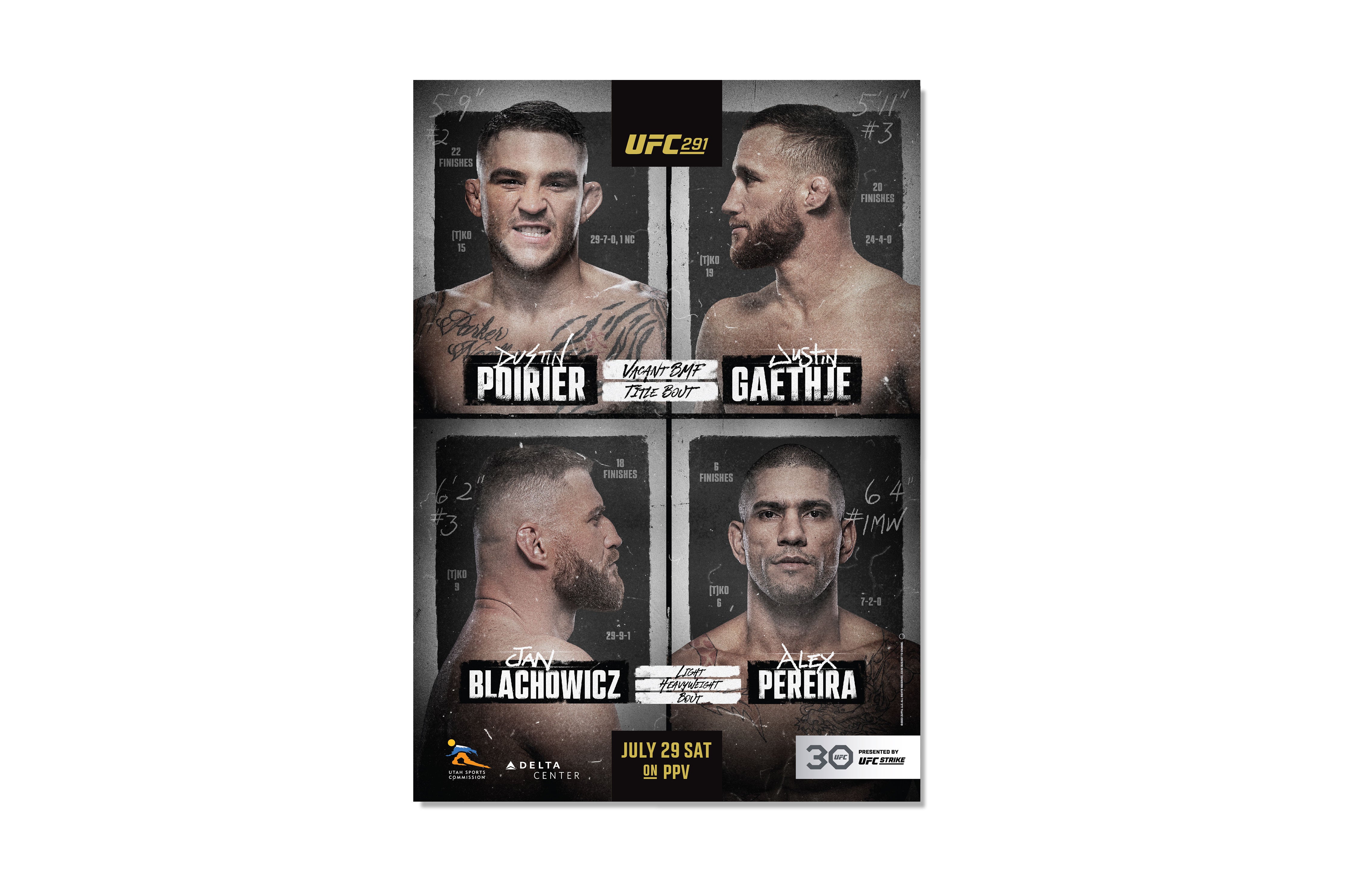 UFC 291: Poirier vs Gaethje 2 Autographed Event Poster