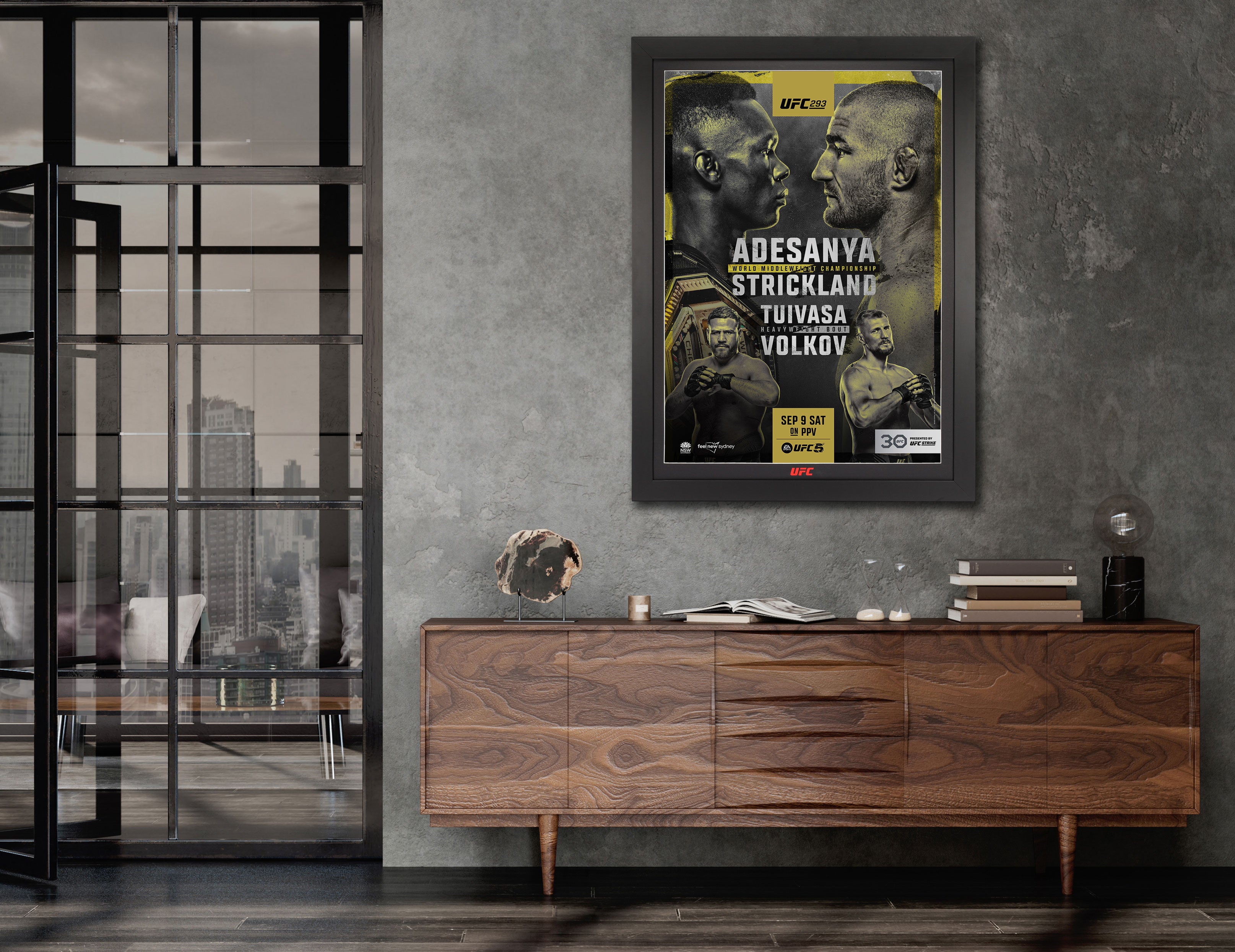 UFC 293: Adesanya vs Strickland Autographed Event Poster