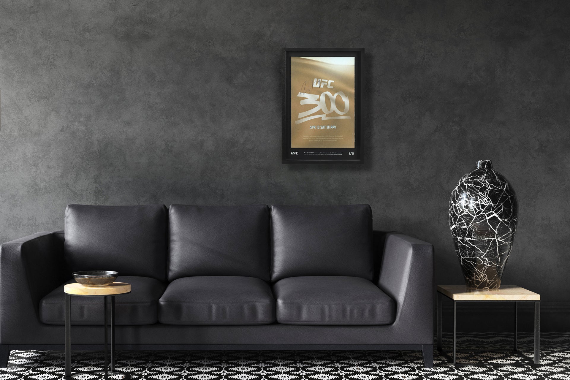 Max Holloway Signed UFC 300: Pereira vs Hill Limited Edition Canvas Poster