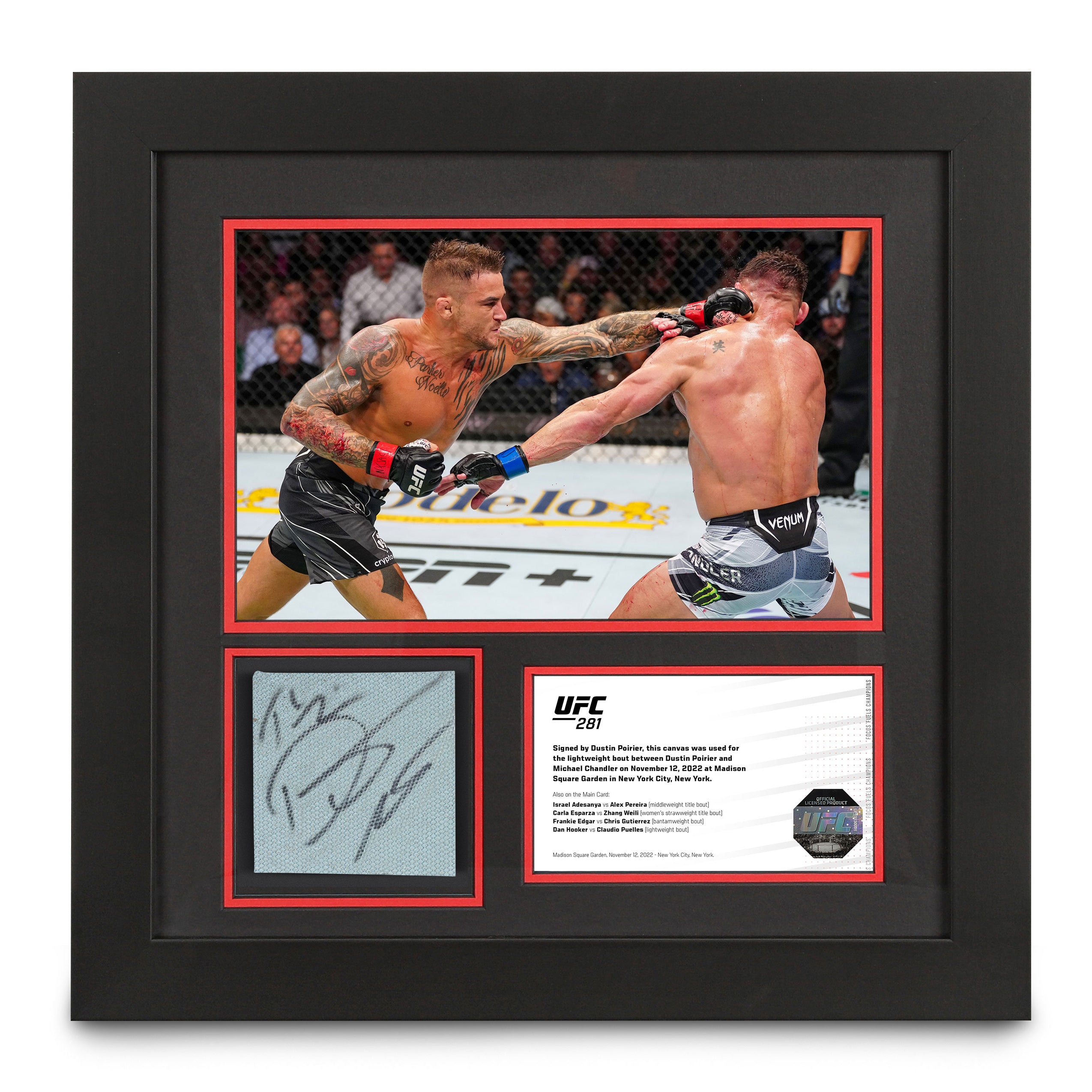 Dustin Poirier UFC 281 Signed Canvas & Photo