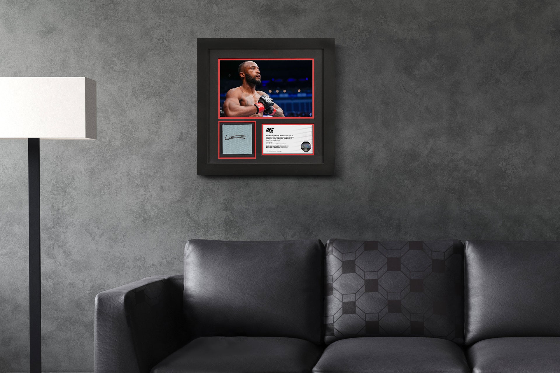 Leon Edwards Signed Canvas & Photo UFC 286