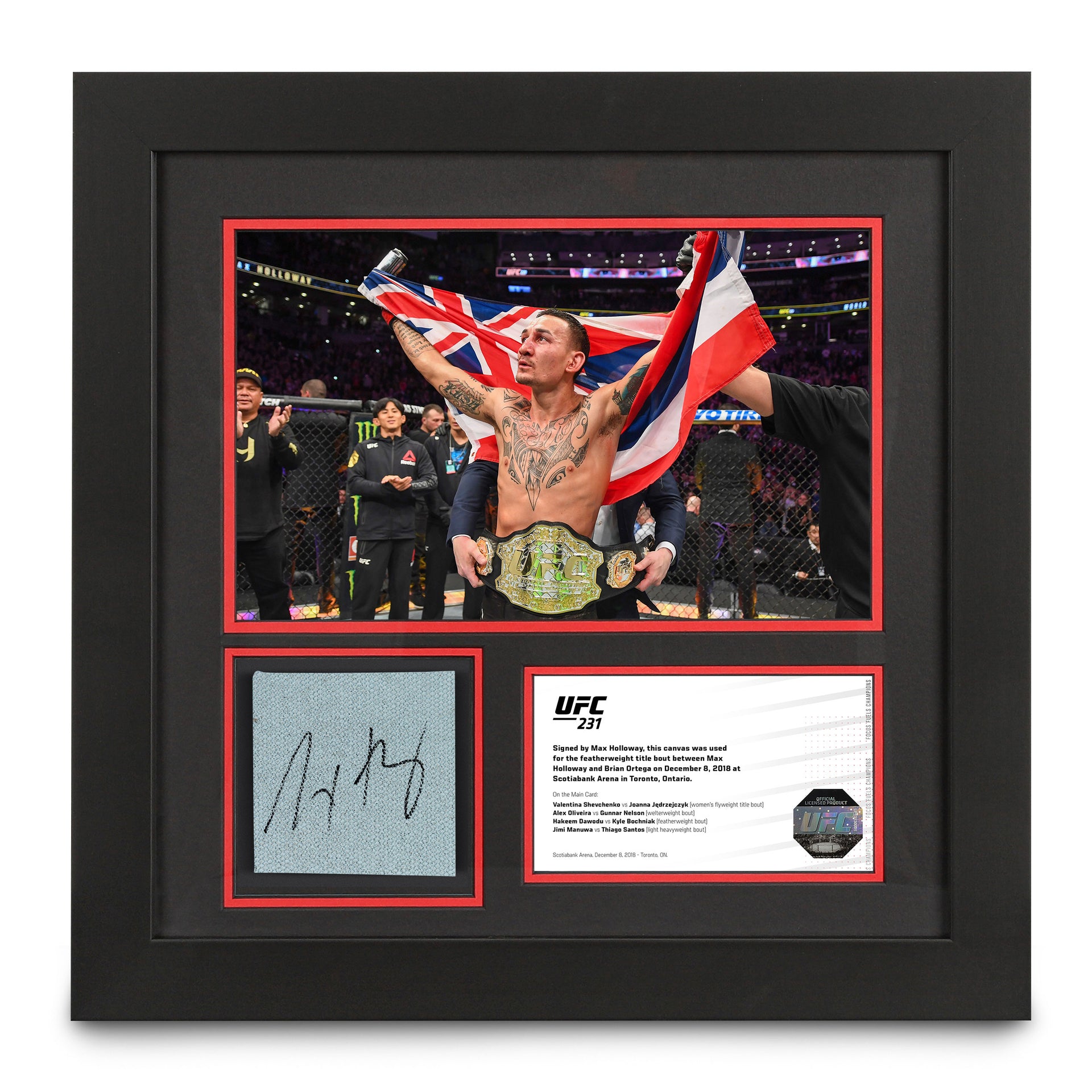 Max Holloway Signed Canvas and Photo UFC 231