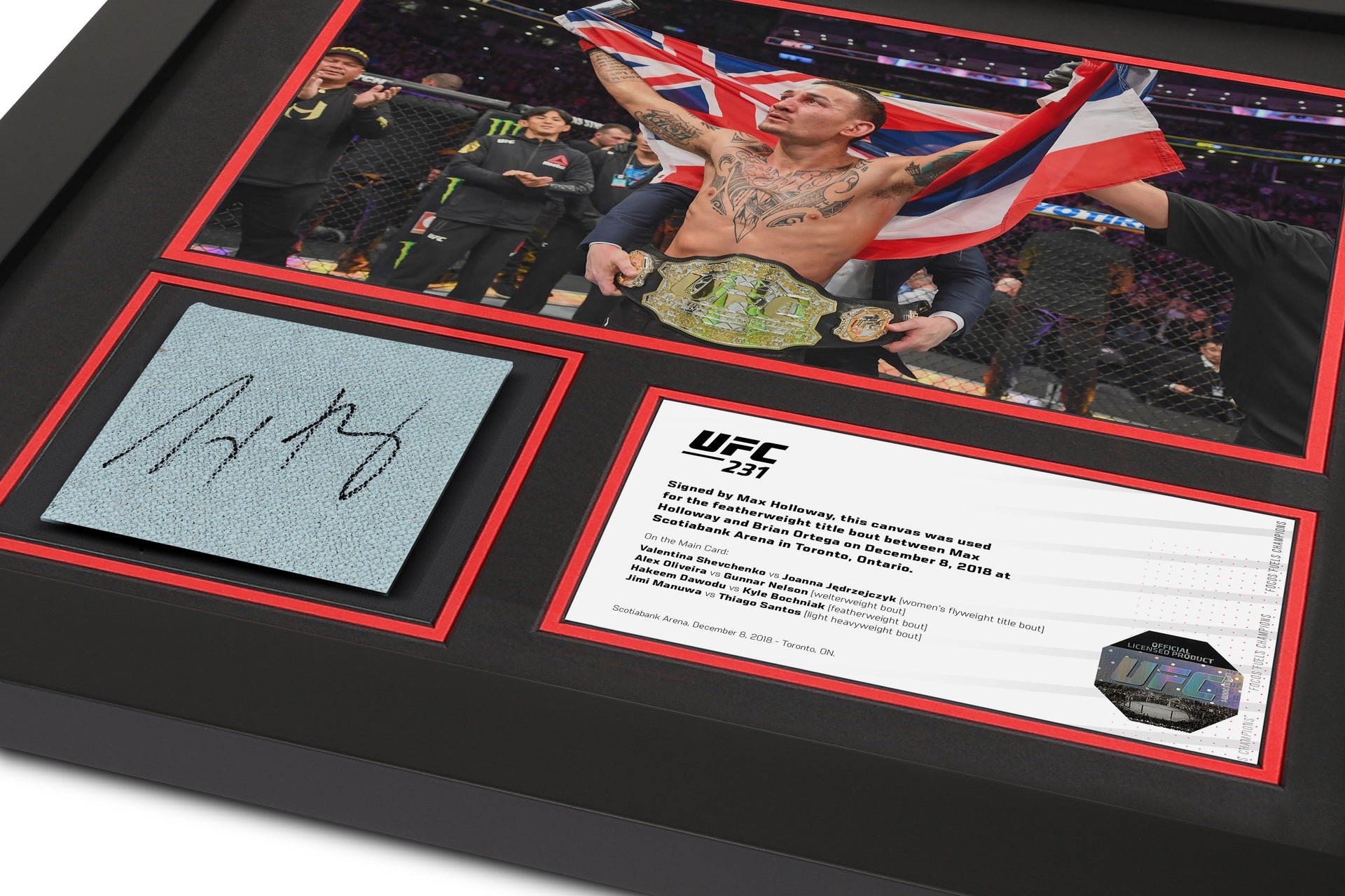 Max Holloway Signed Canvas and Photo UFC 231