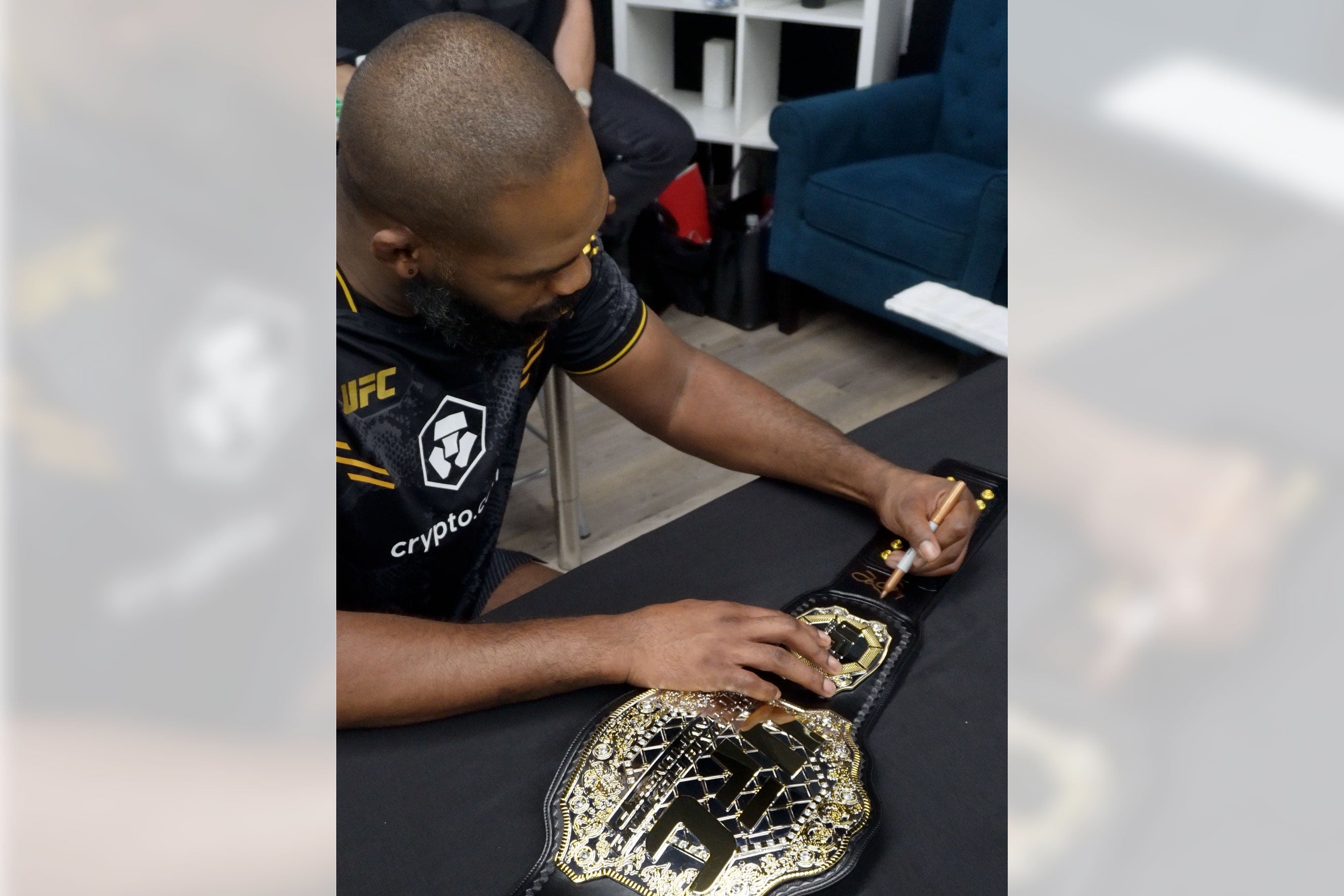 Jon Jones Signed UFC Classic Championship Replica Belt