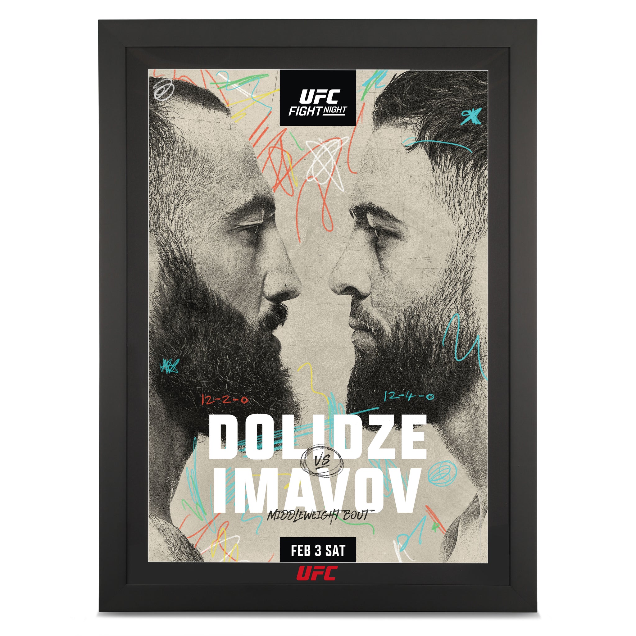 UFC Fight Night Dolidze vs Imavov Autographed Event Poster