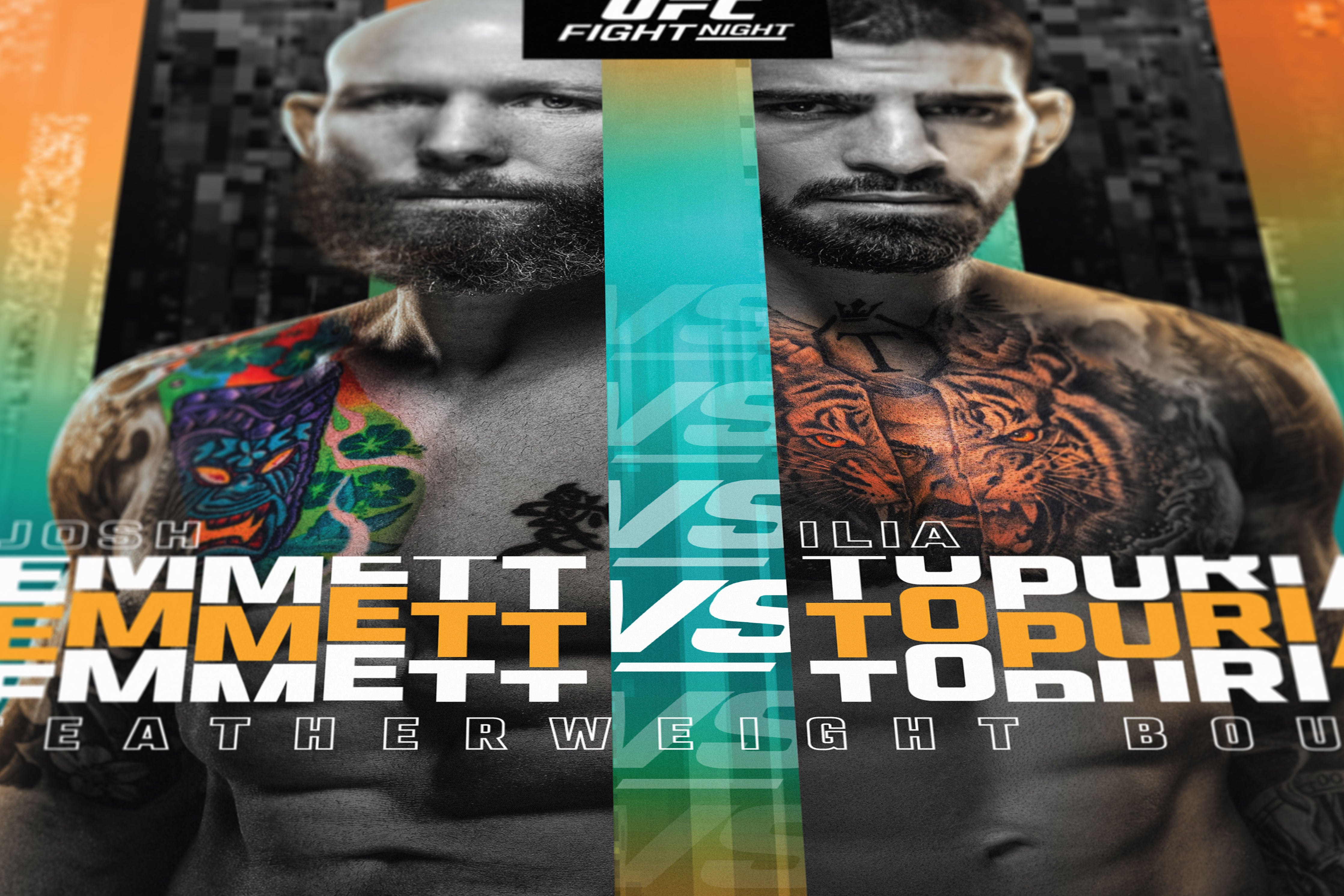UFC Fight Night: Emmett vs Topuria Autographed Event Poster