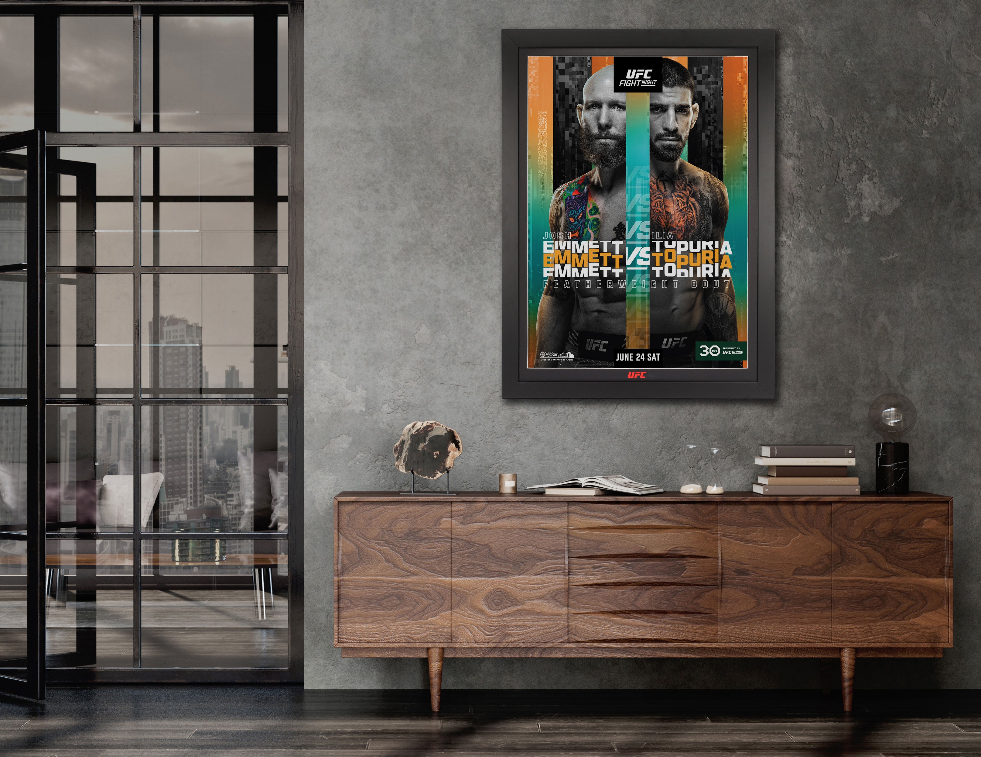 UFC Fight Night: Emmett vs Topuria Autographed Event Poster