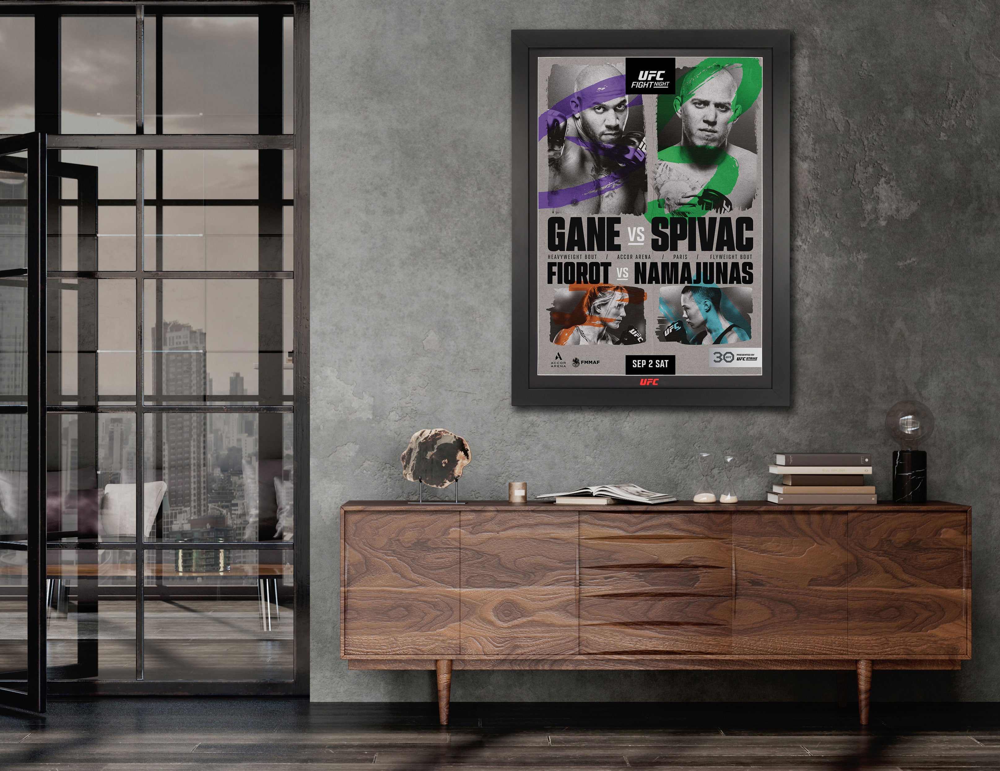 UFC Fight Night: Gane vs Spivac Autographed Event Poster