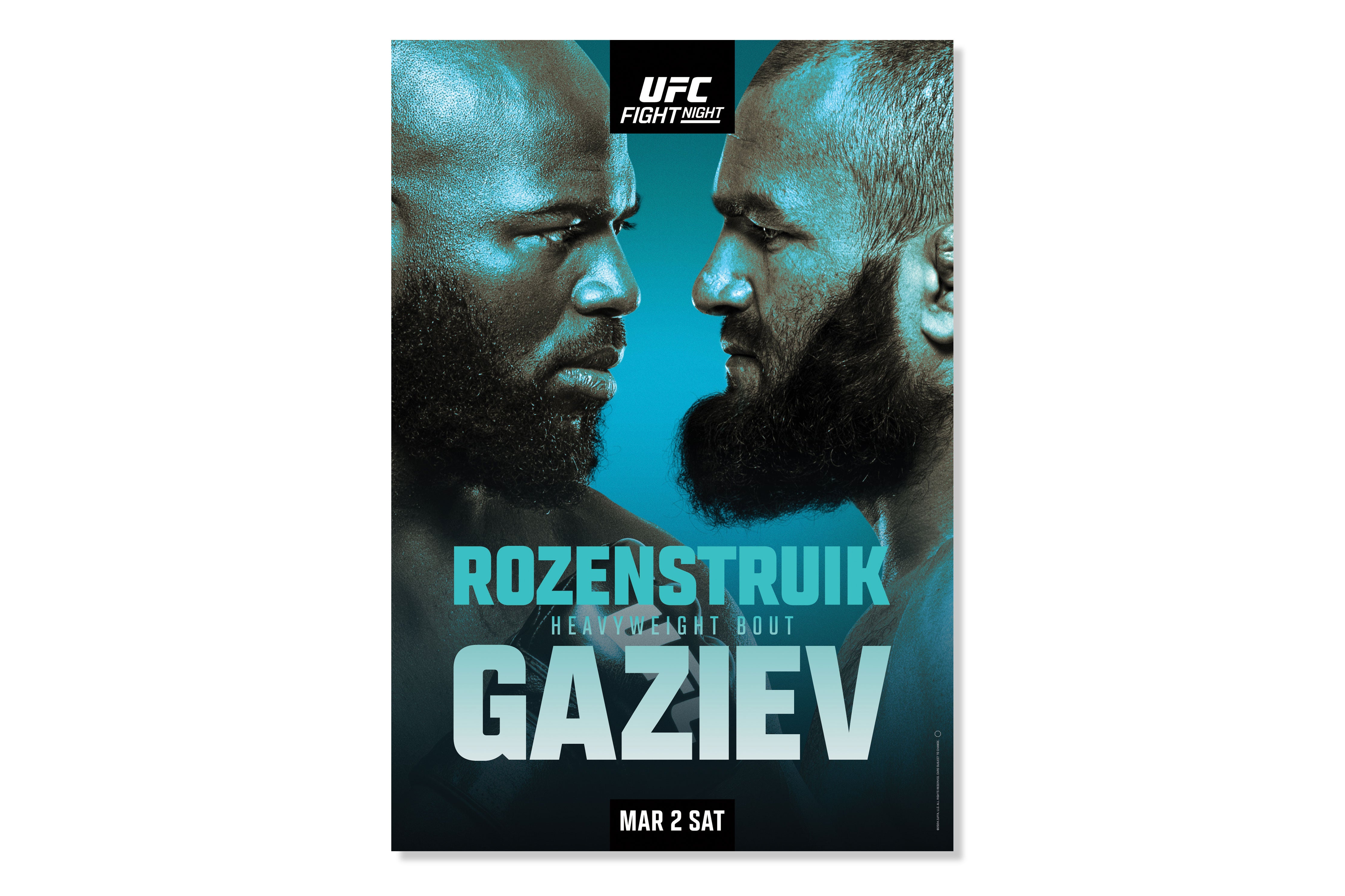UFC Fight Night: Rozenstruik vs Gaziev Autographed Event Poster