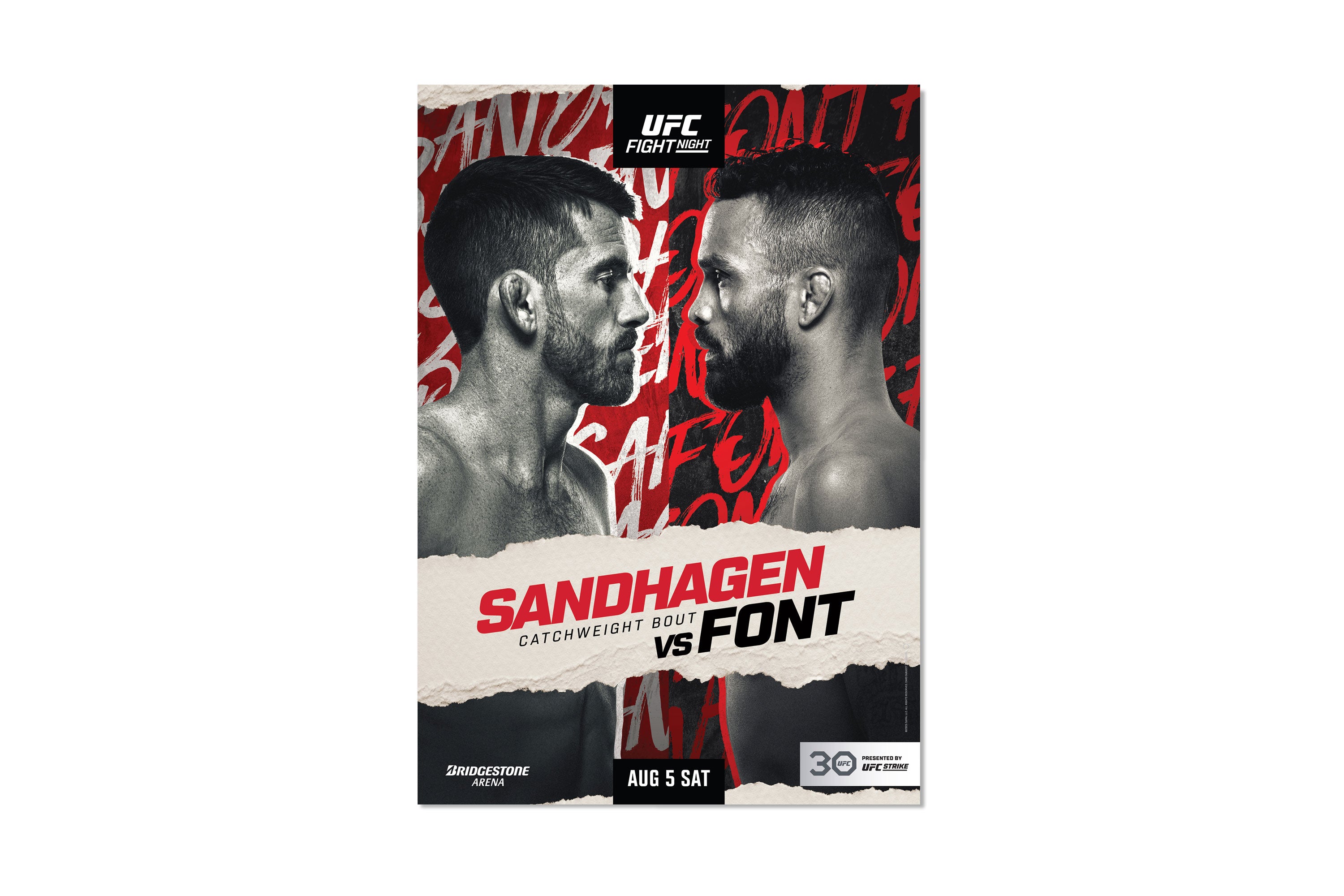 UFC Fight Night: Sandhagen vs Font Autographed Event Poster