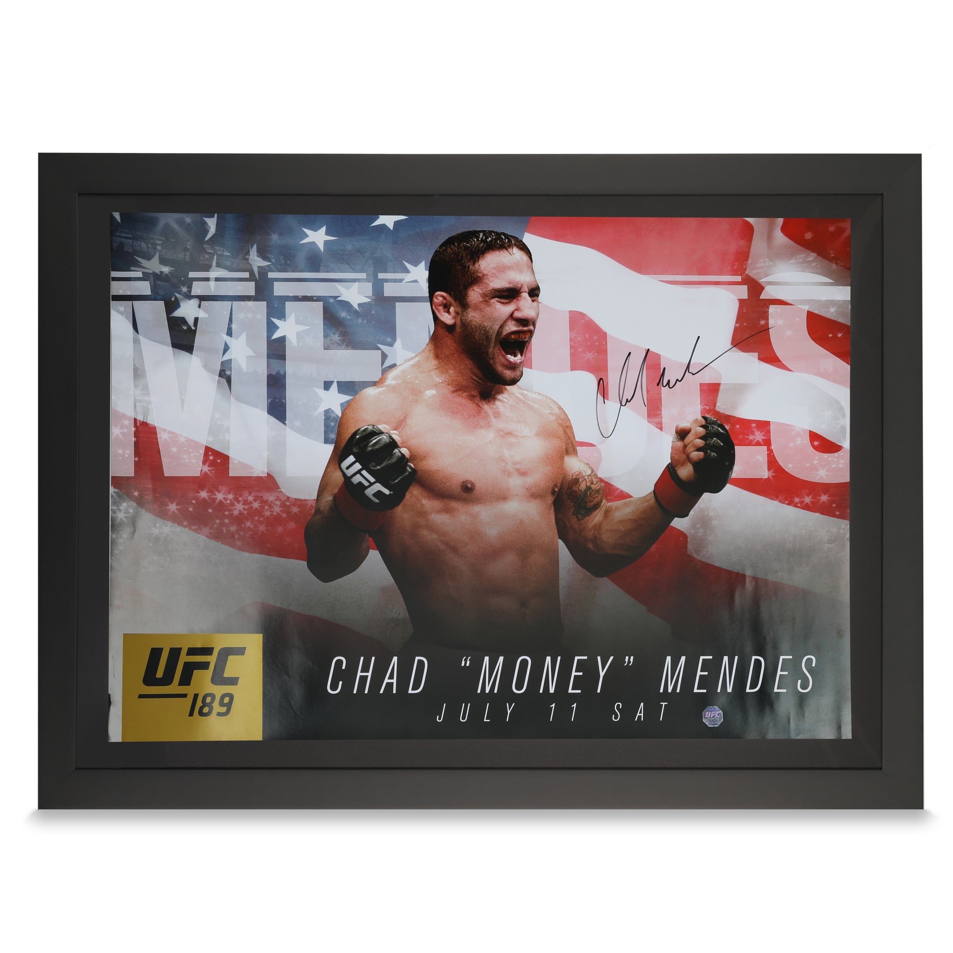 Chad Mendes Framed Signed UFC 189: Mendes vs McGregor Print
