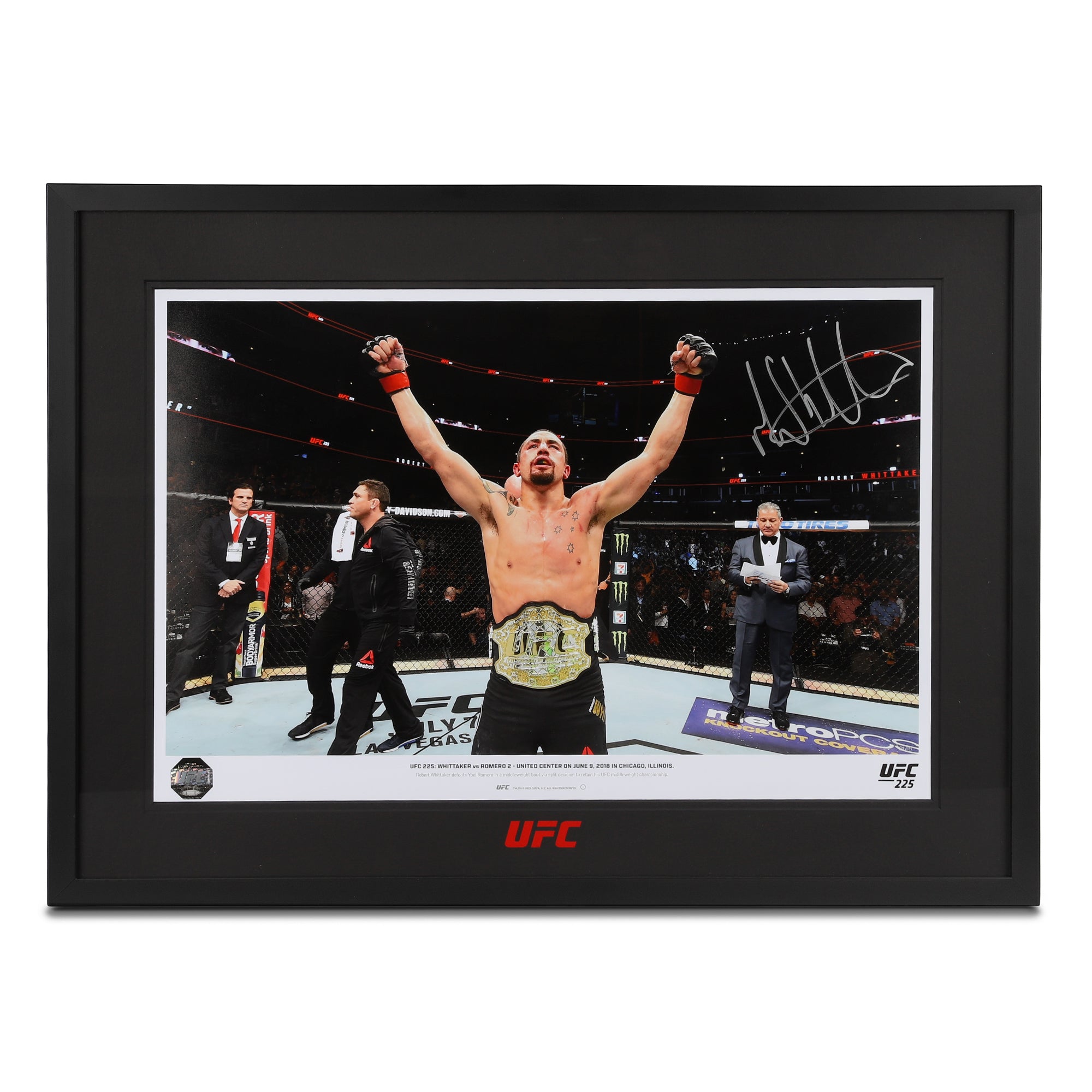 Robert Whittaker Signed Photo UFC 225 – Whittaker Celebrates With Belt