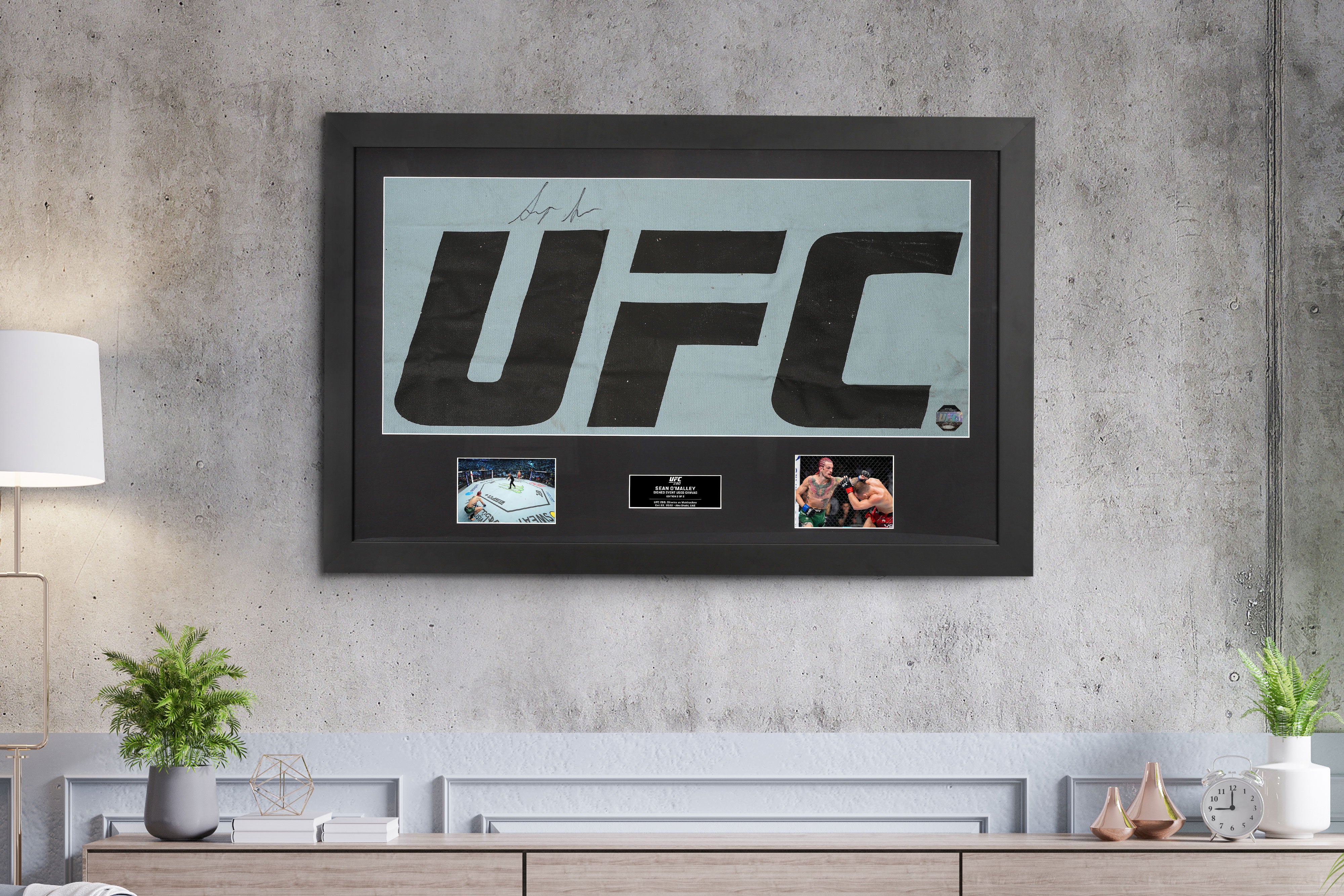 UFC Logo Canvas & Photo Signed by Sean O'Malley UFC 280: Oliveira vs Makhachev