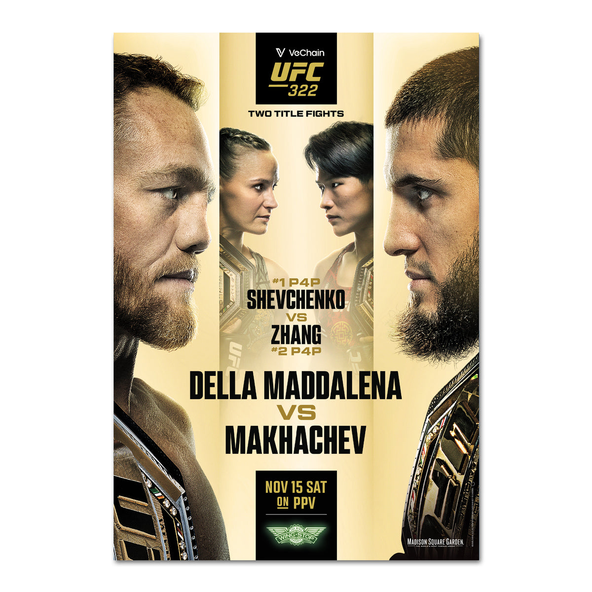 UFC 322: Della Maddalena vs Makhachev Autographed Event Poster