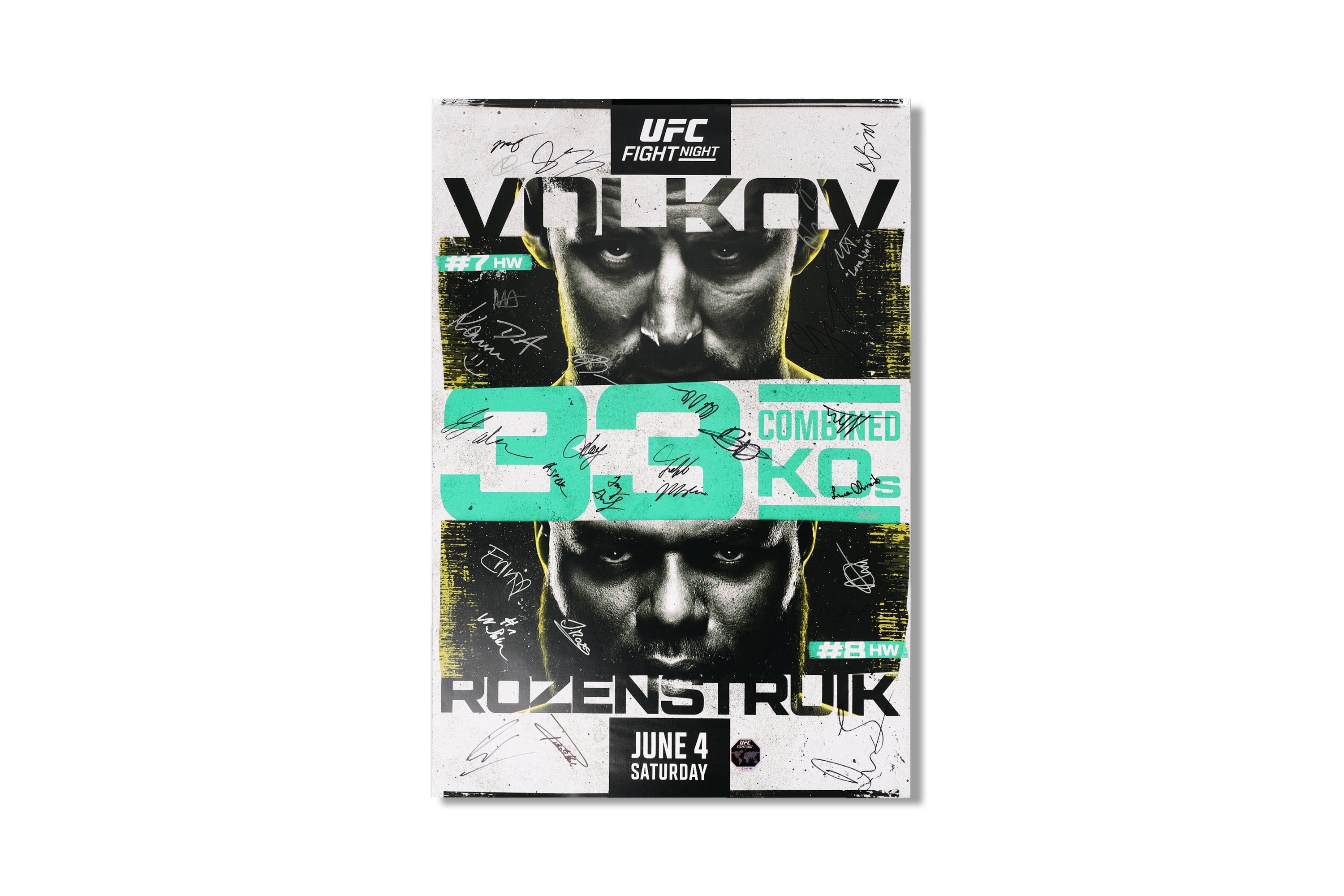 UFC Fight Night: Volkov vs Rozenstruik Autographed Event Poster