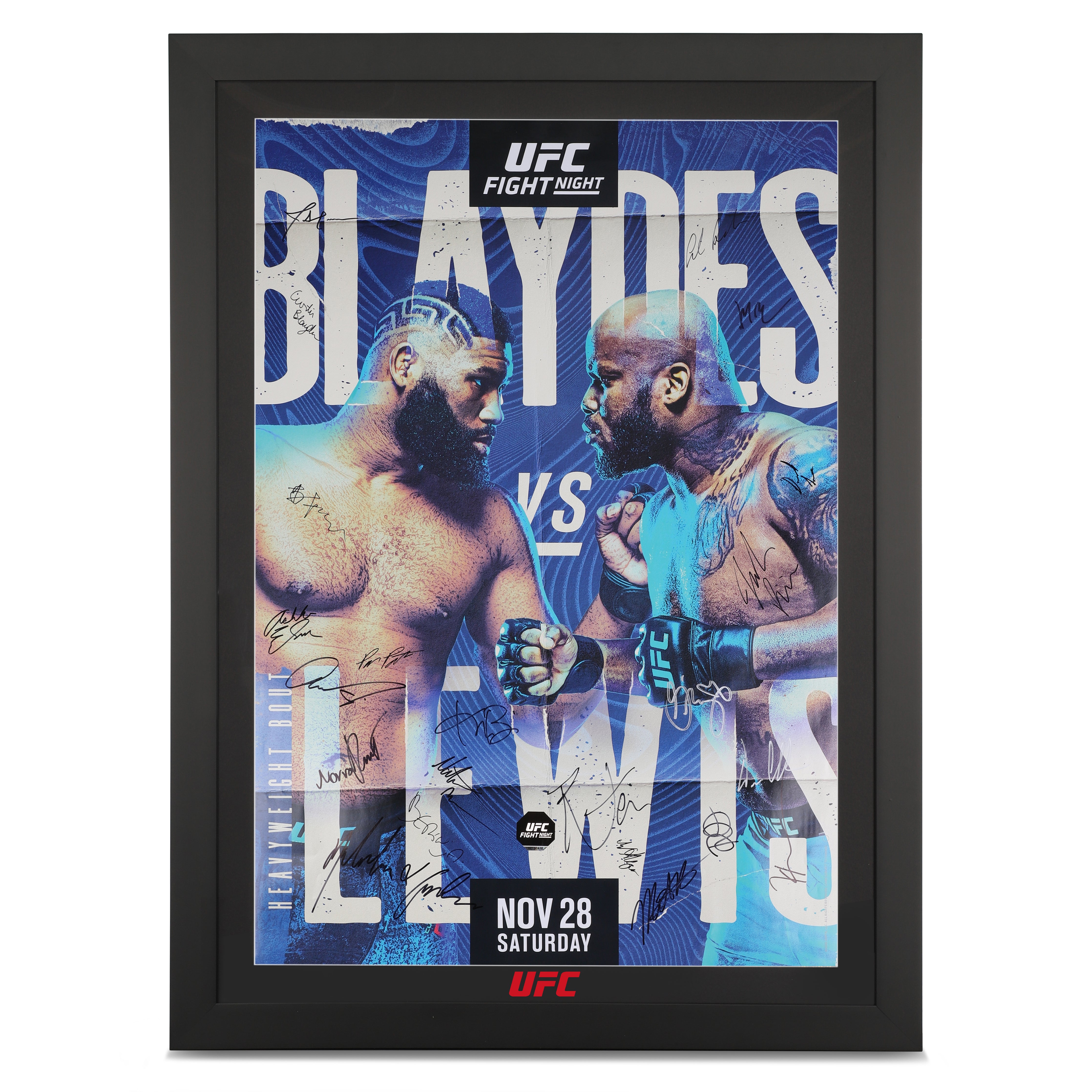 UFC Fight Night: Blaydes vs Lewis Autographed Poster Event Poster