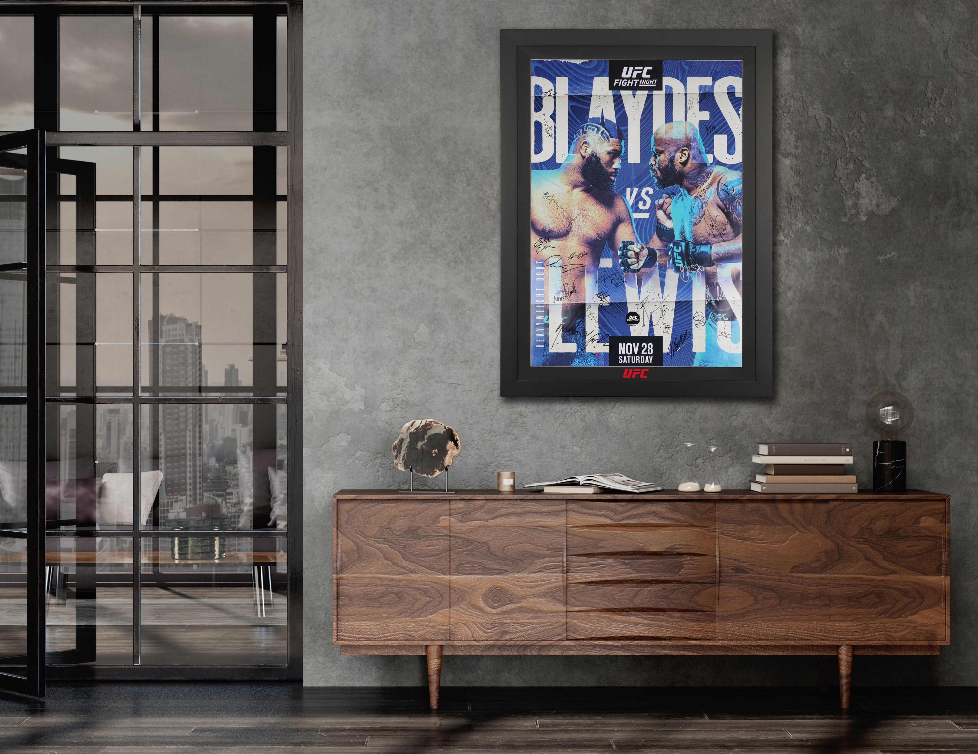 UFC Fight Night: Blaydes vs Lewis Autographed Poster Event Poster