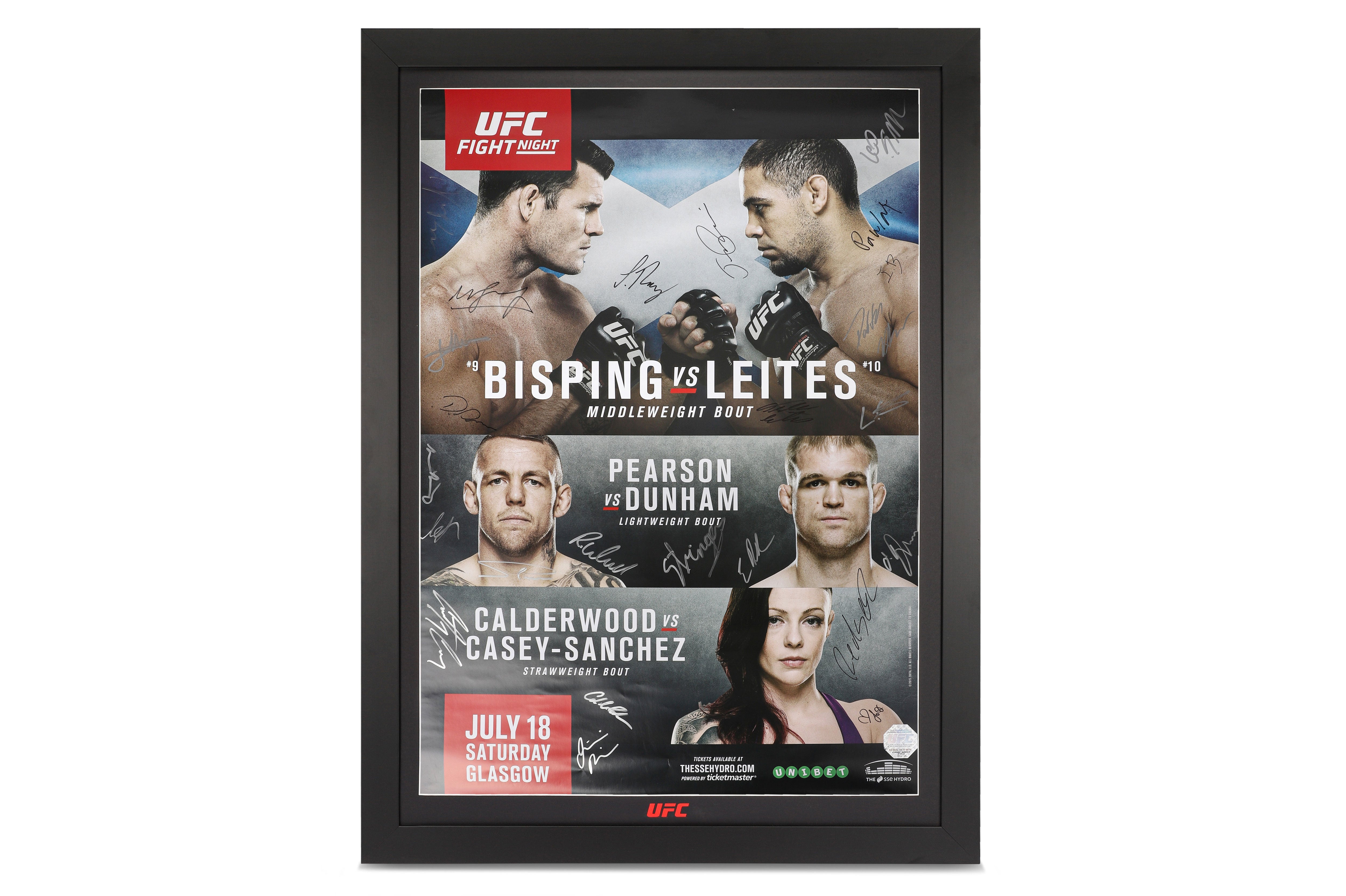 UFC Fight Night: Bisping vs Leites Autographed Event Poster