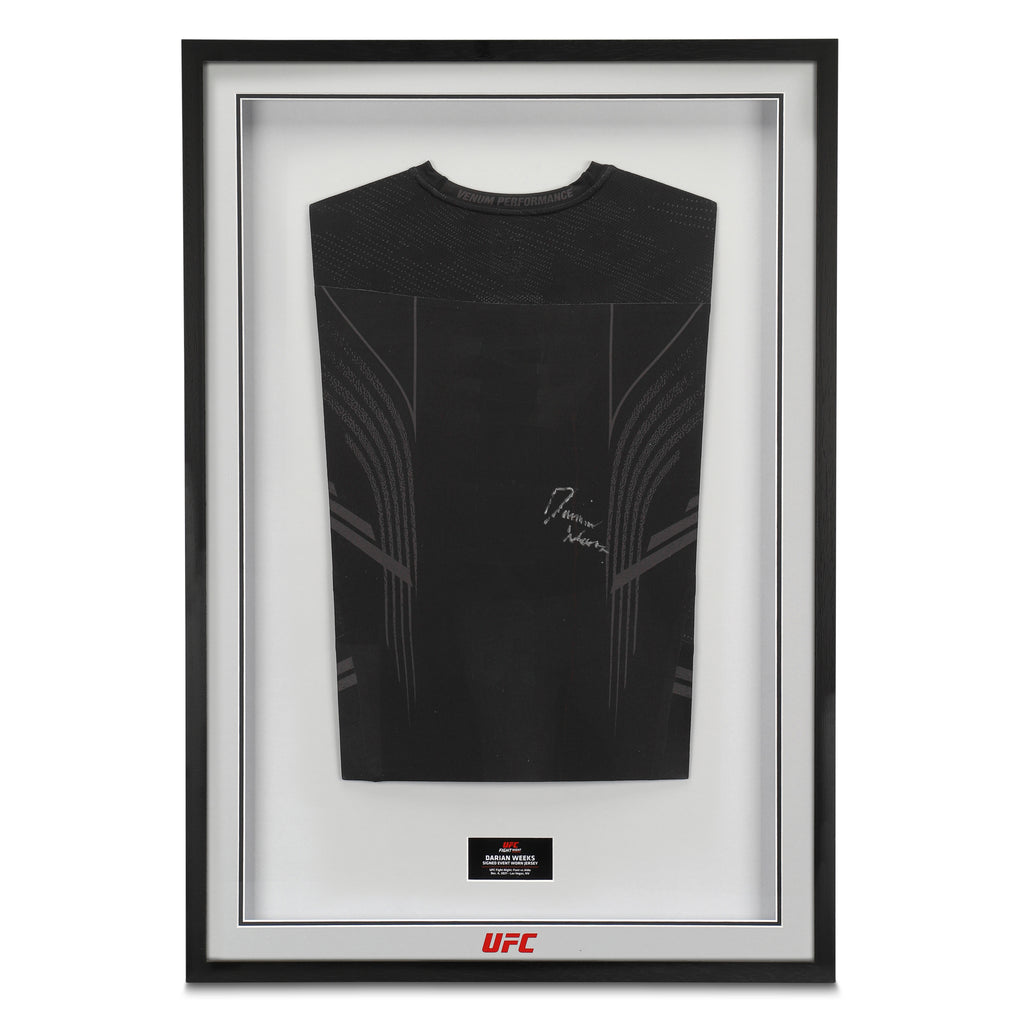 Framed Darian Weeks Signed 1-of-1 Fight Issued Jersey UFC Fight Night: Font vs Aldo