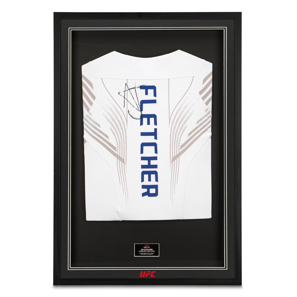 Framed AJ Fletcher Signed 1-of-1 Fight Issued Hoodie UFC Fight Night Santos vs Ankalaev